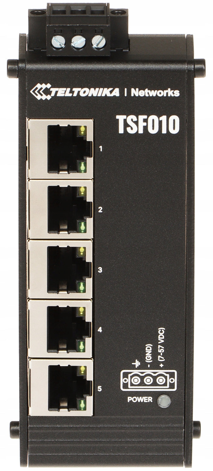 Teltonika TSF010 Flat INDUSTRIAL SWITCH 5x ETH FOR DIN RAIL