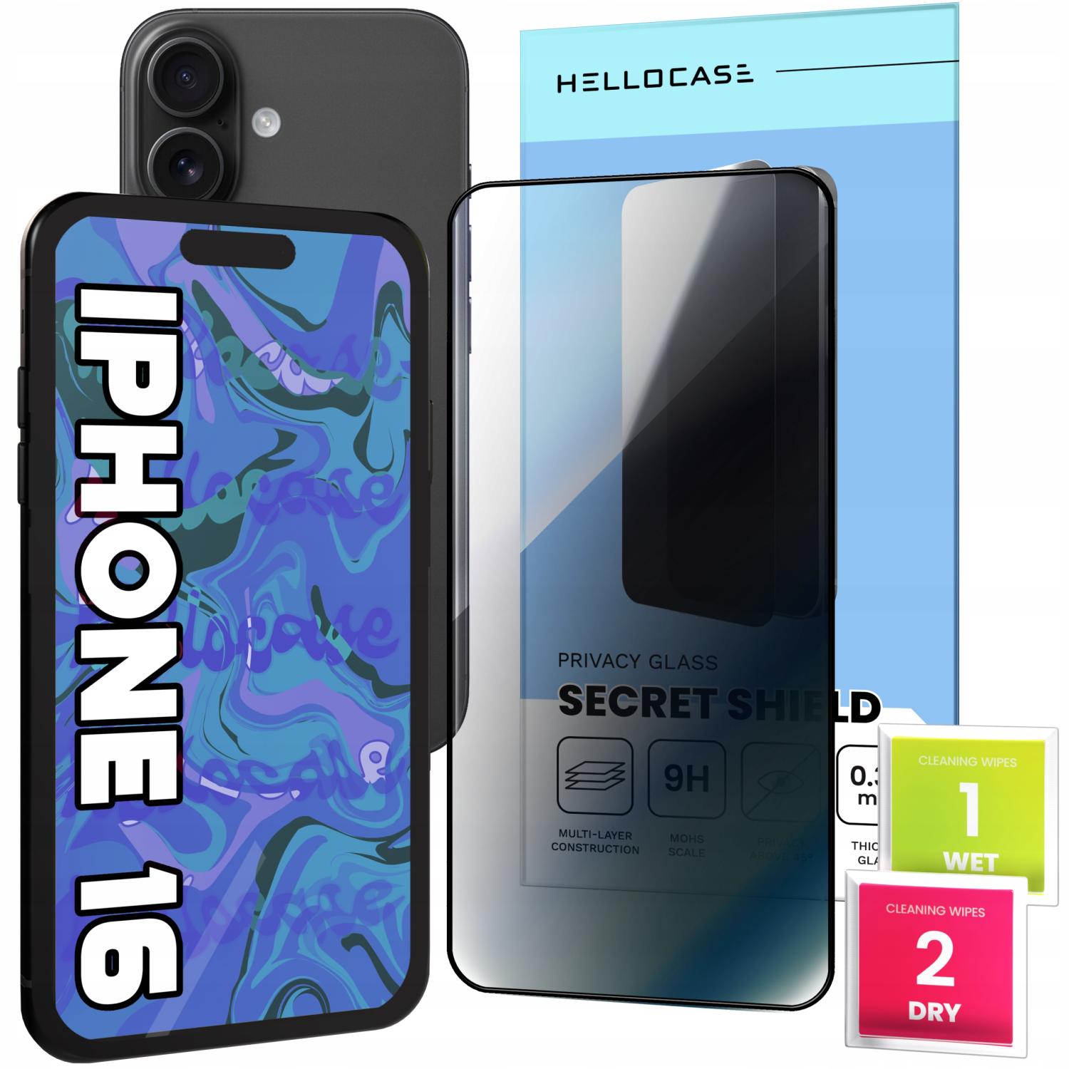 Tempered Glass For Apple Iphone 16 Antispy (9H, Anti-Spy, Protective)