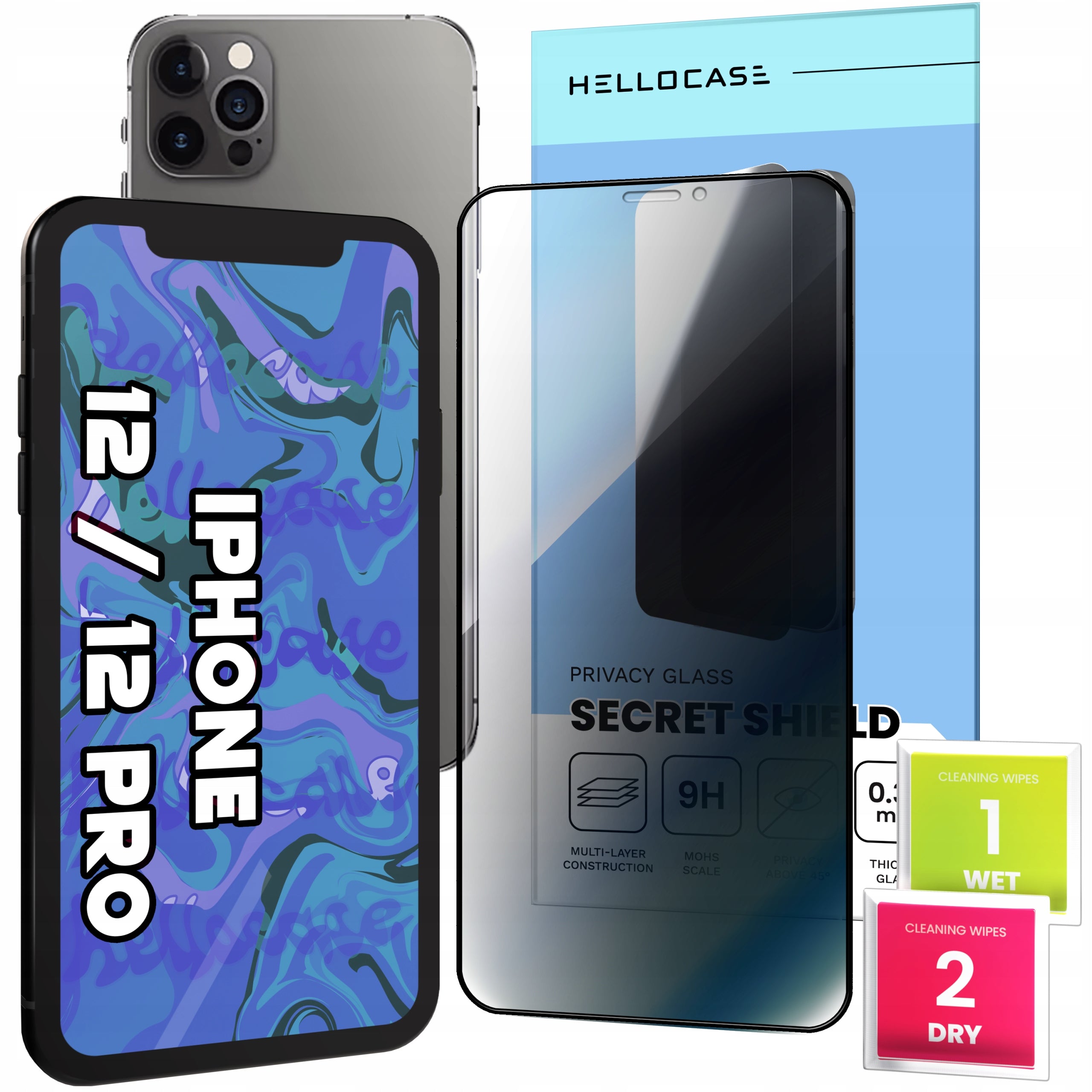 Tempered Glass For iPhone 12 / 12 Pro Antispy (Anti-spy, Protective)