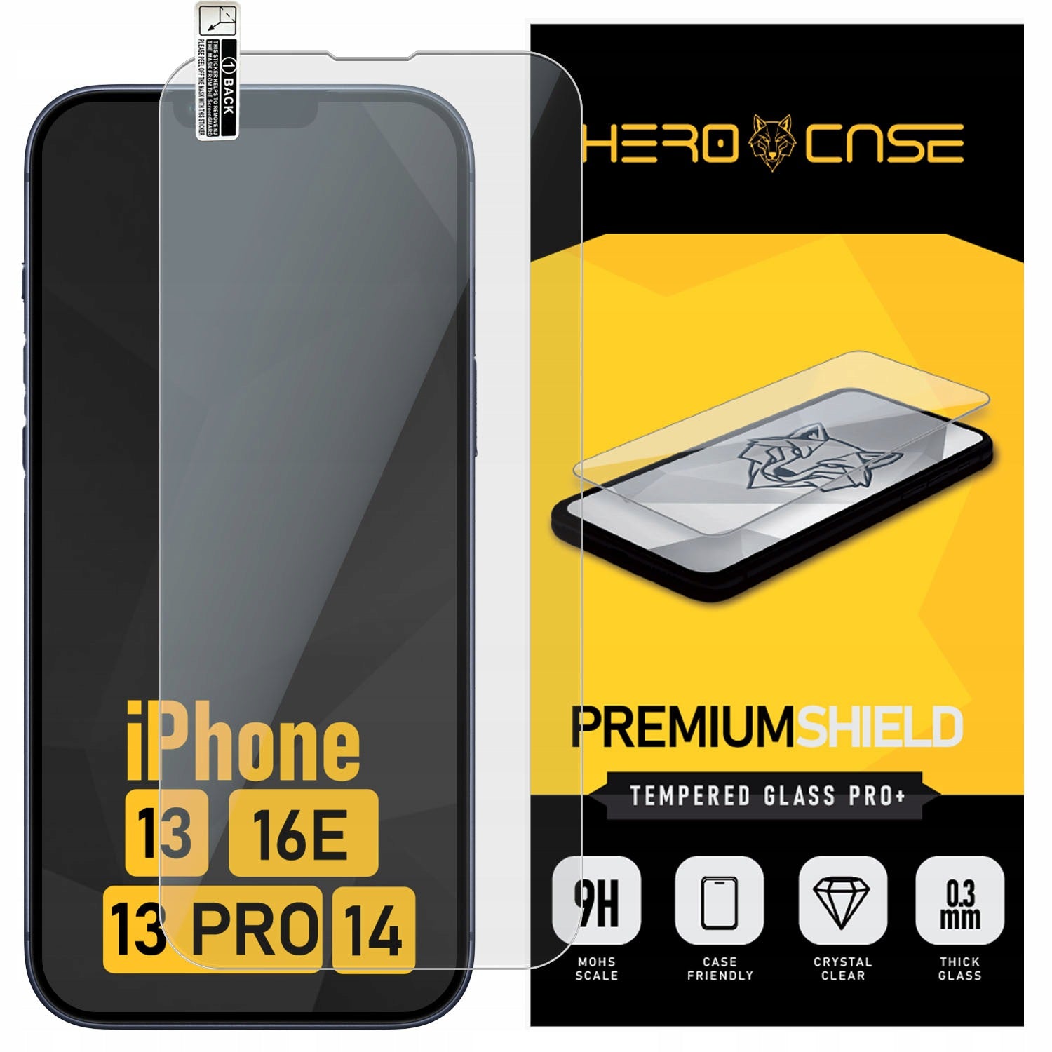 Tempered Glass For iPhone 13 / 13 Pro (Fast 9H, Flat 2.5D, Protective)