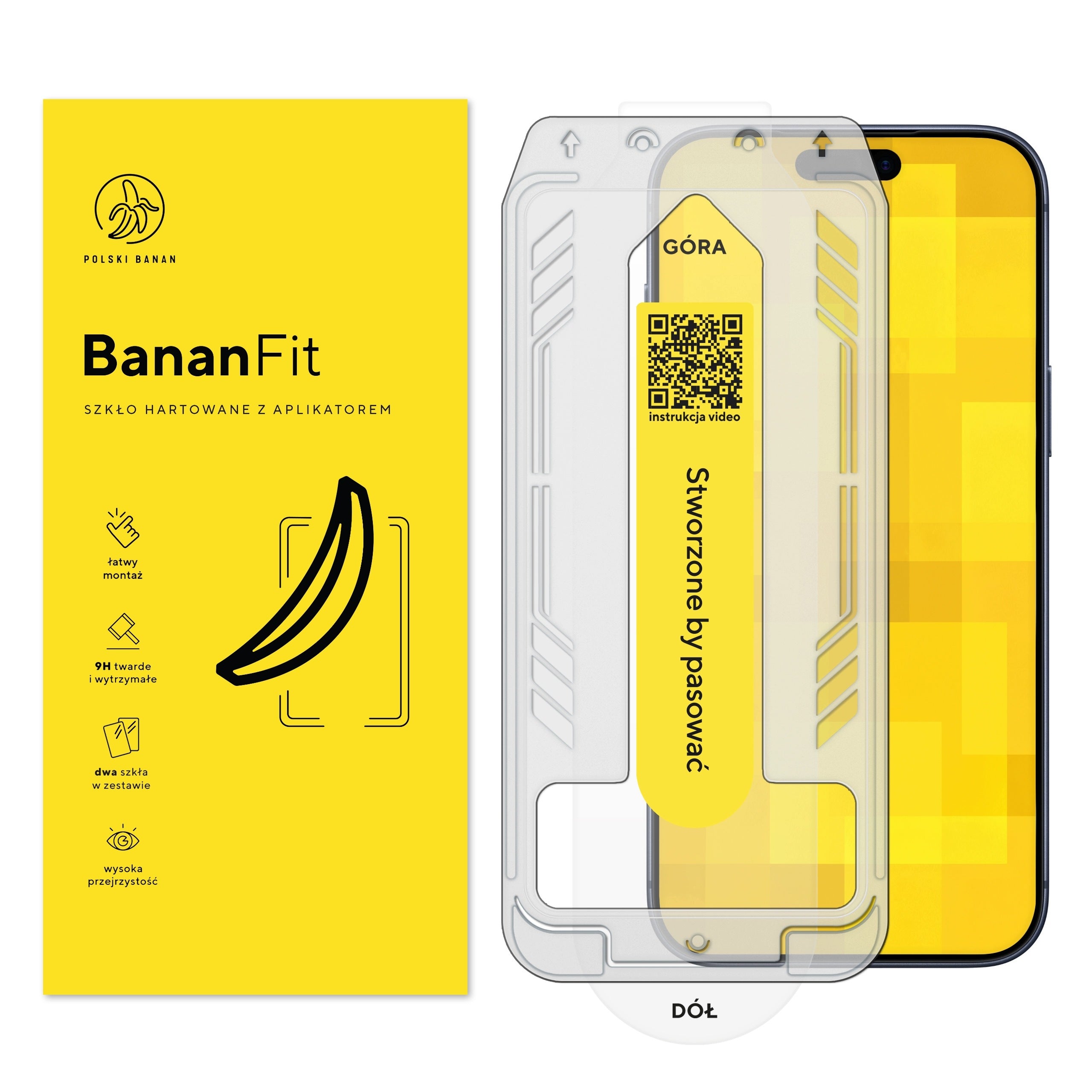 Tempered Glass with 9H BananFit Applicator for Apple iPhone 17 Pro Max Manufacturer code szkiełko ochronne szybka szyba PB-BA-4612