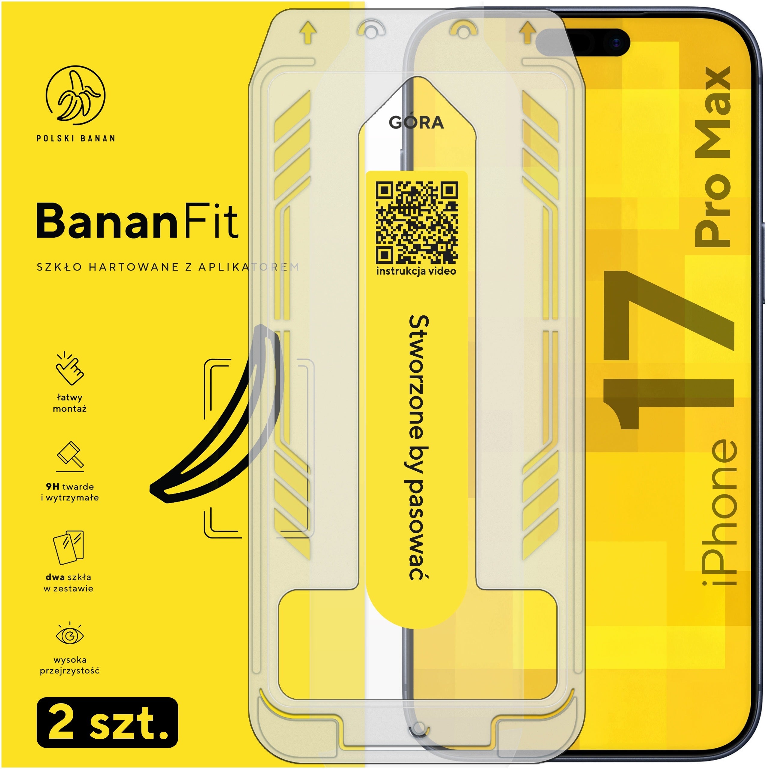 Tempered Glass with 9H BananFit Applicator for Apple iPhone 17 Pro Max