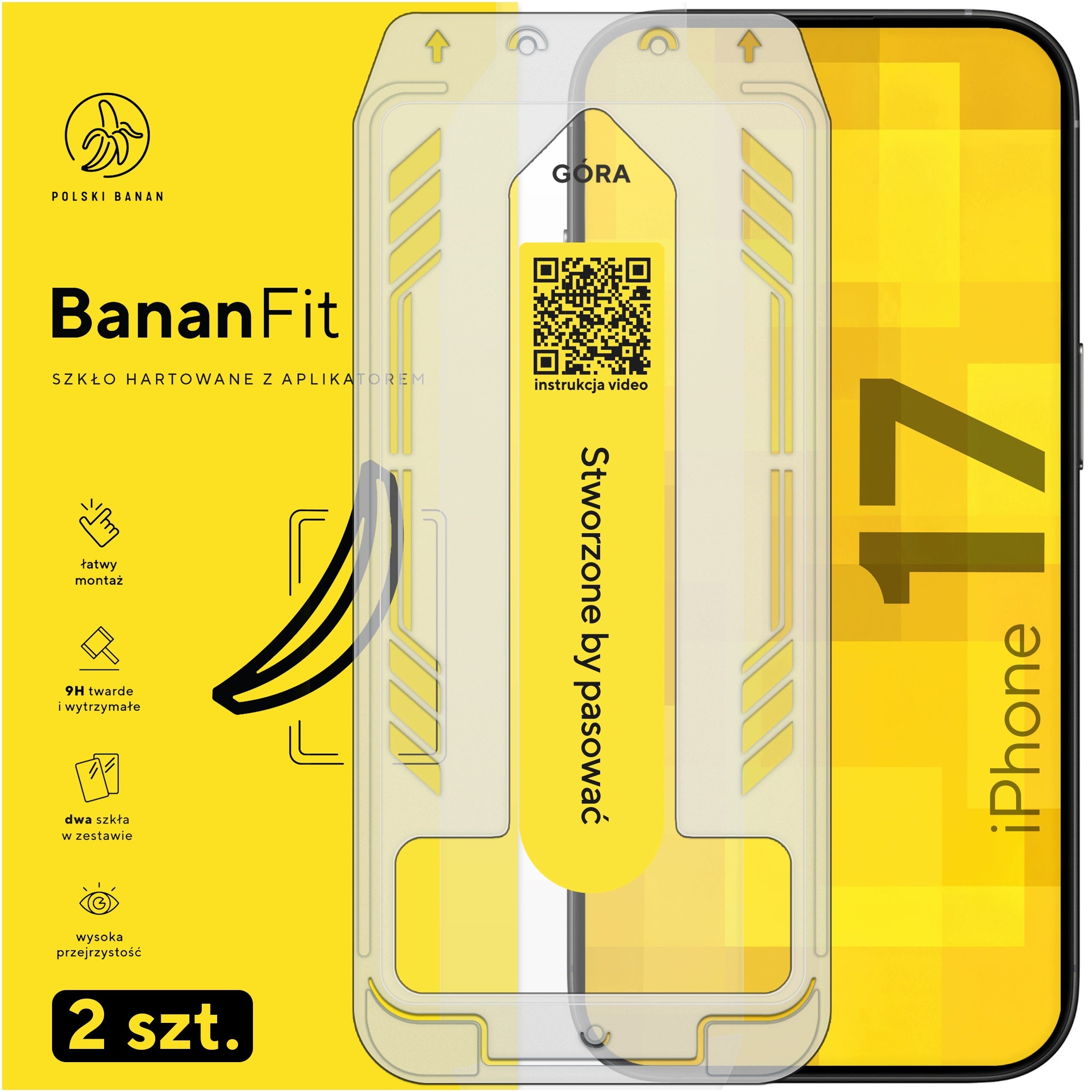 Tempered Glass with 9H BananFit Applicator for Apple iPhone 17