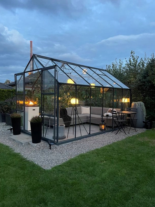 Tempered glass greenhouse S2020 Lams Laurus 9,7m2 dimensions 2,55x3,79m