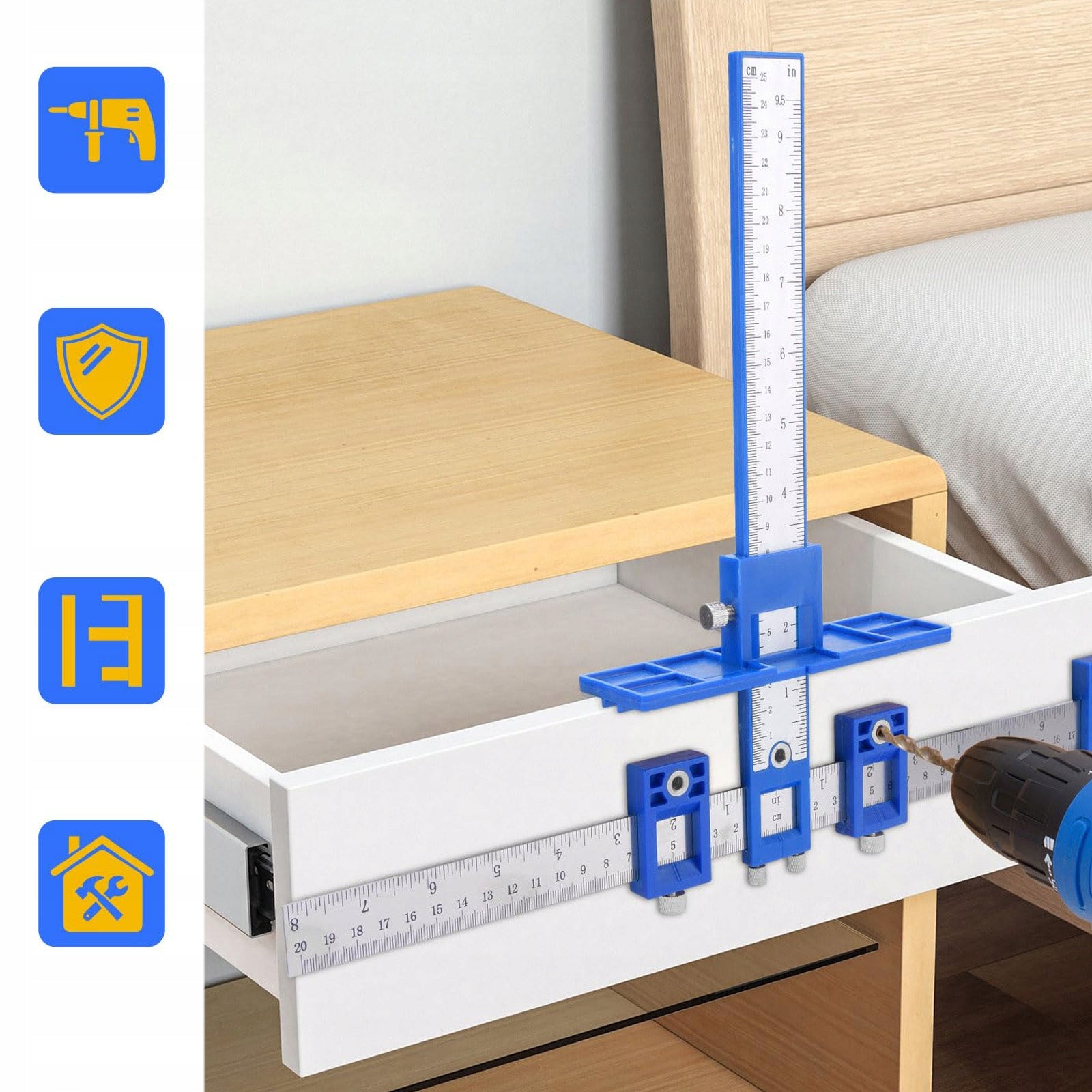 Template Tag Pattern for Drilling Under Handle Template for Drawers Fronts Manufacturer code FV5622