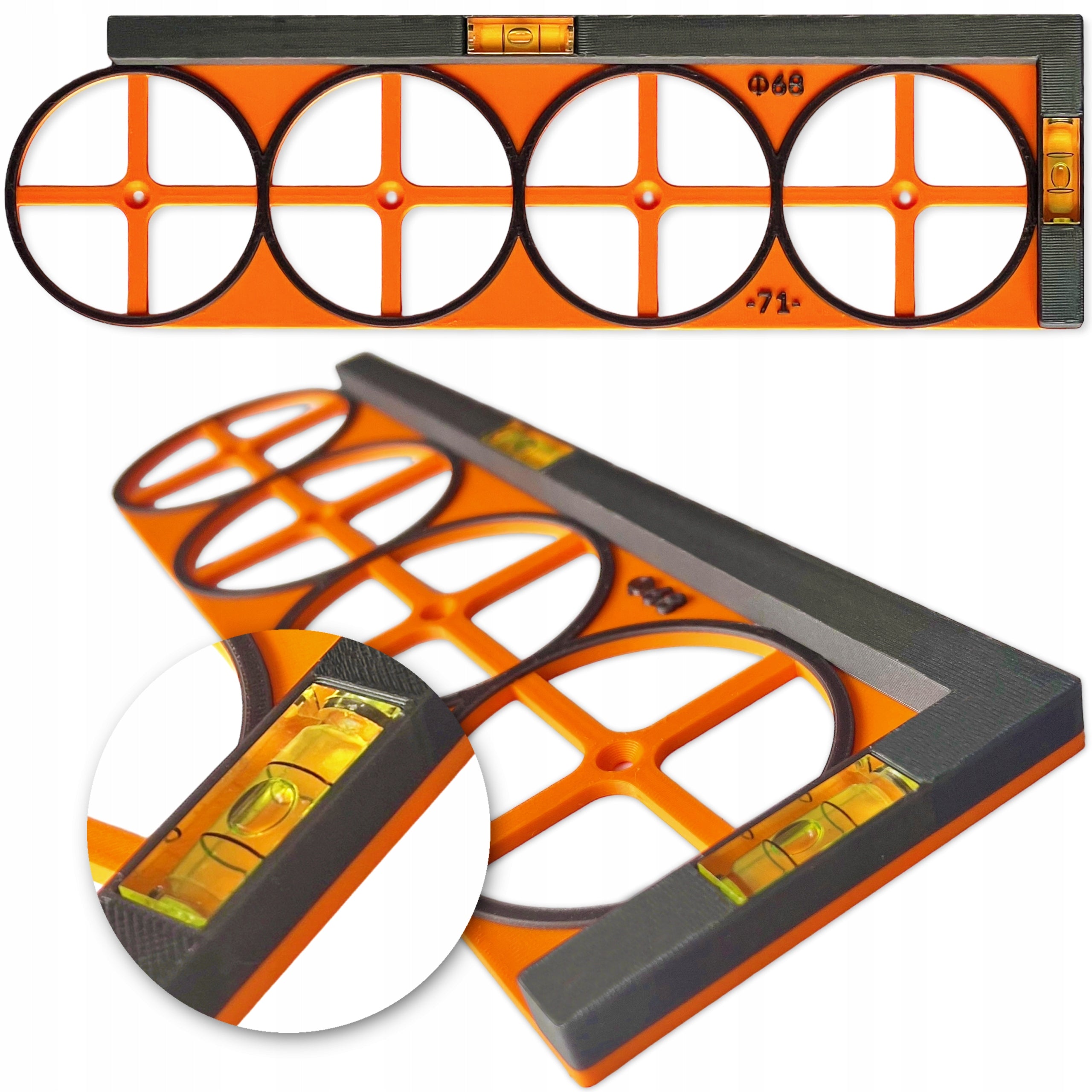 Template for dimensioning holes of electrical sockets stencil 4o