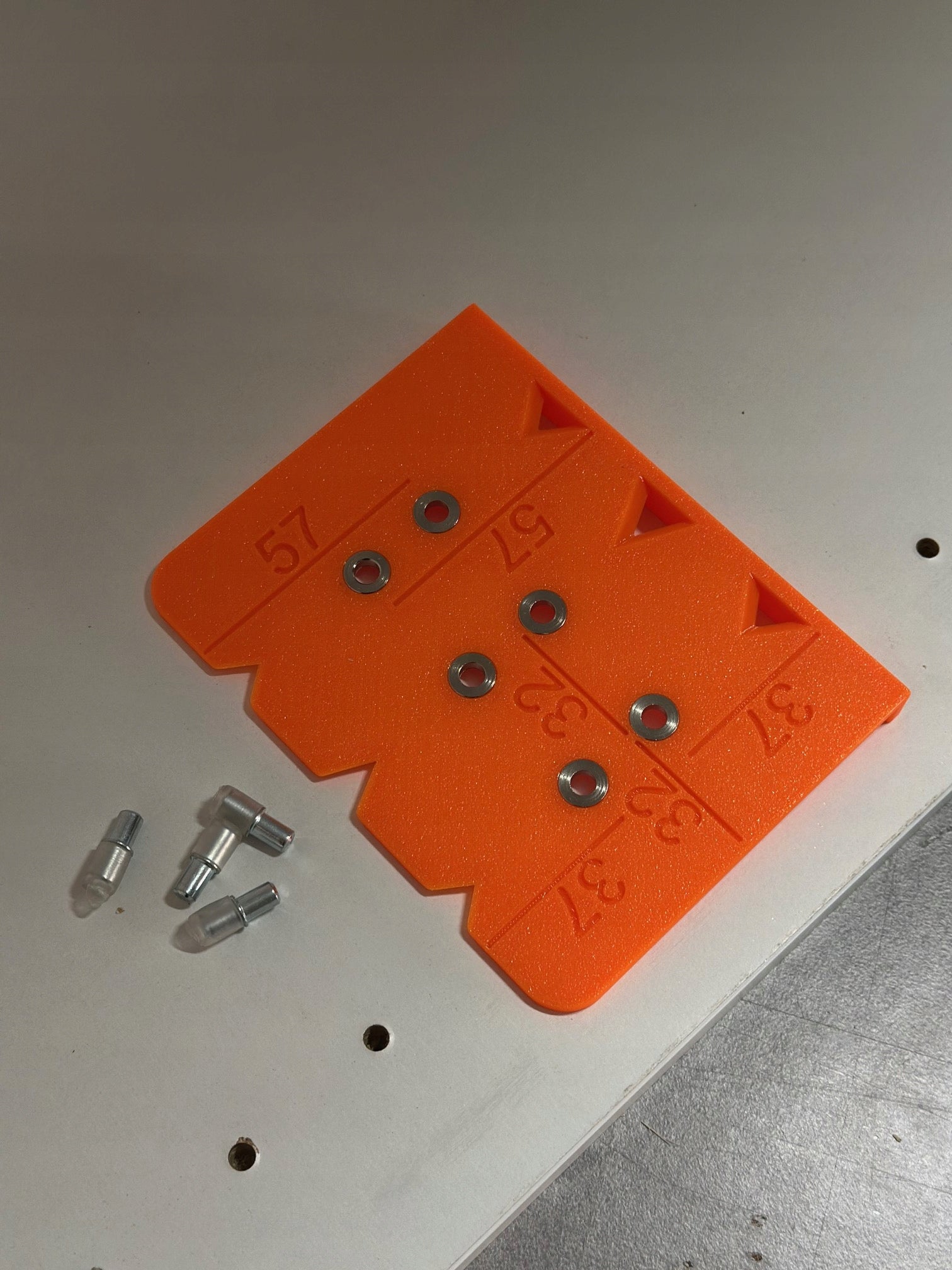Template for drilling holes for furniture shelf supports – custom-made furniture
