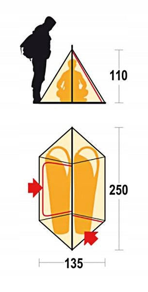 Tent 3 Seasons FERRINO MTB 2 1-coating ideal for bike max 1,85 kg Color multicolor