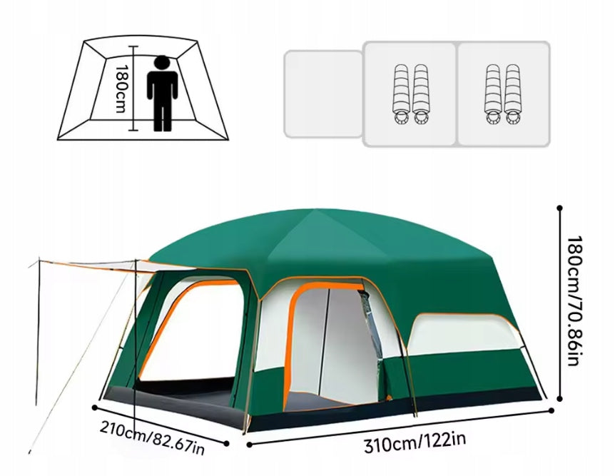 Tent 4 Person High Camping Large Family Two Room Vestibule Packaging status original