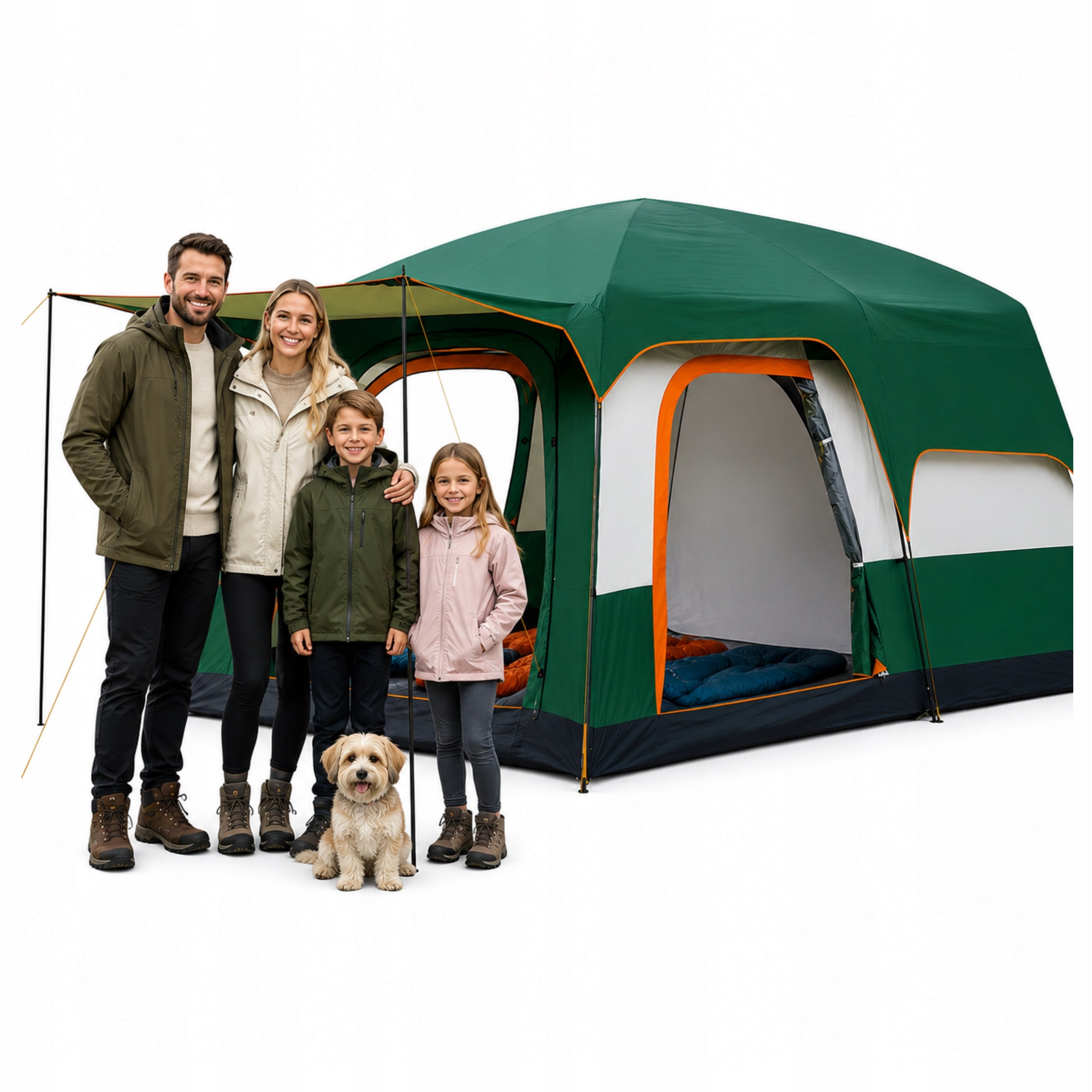 Tent 4 Person High Camping Large Family Two Room Vestibule