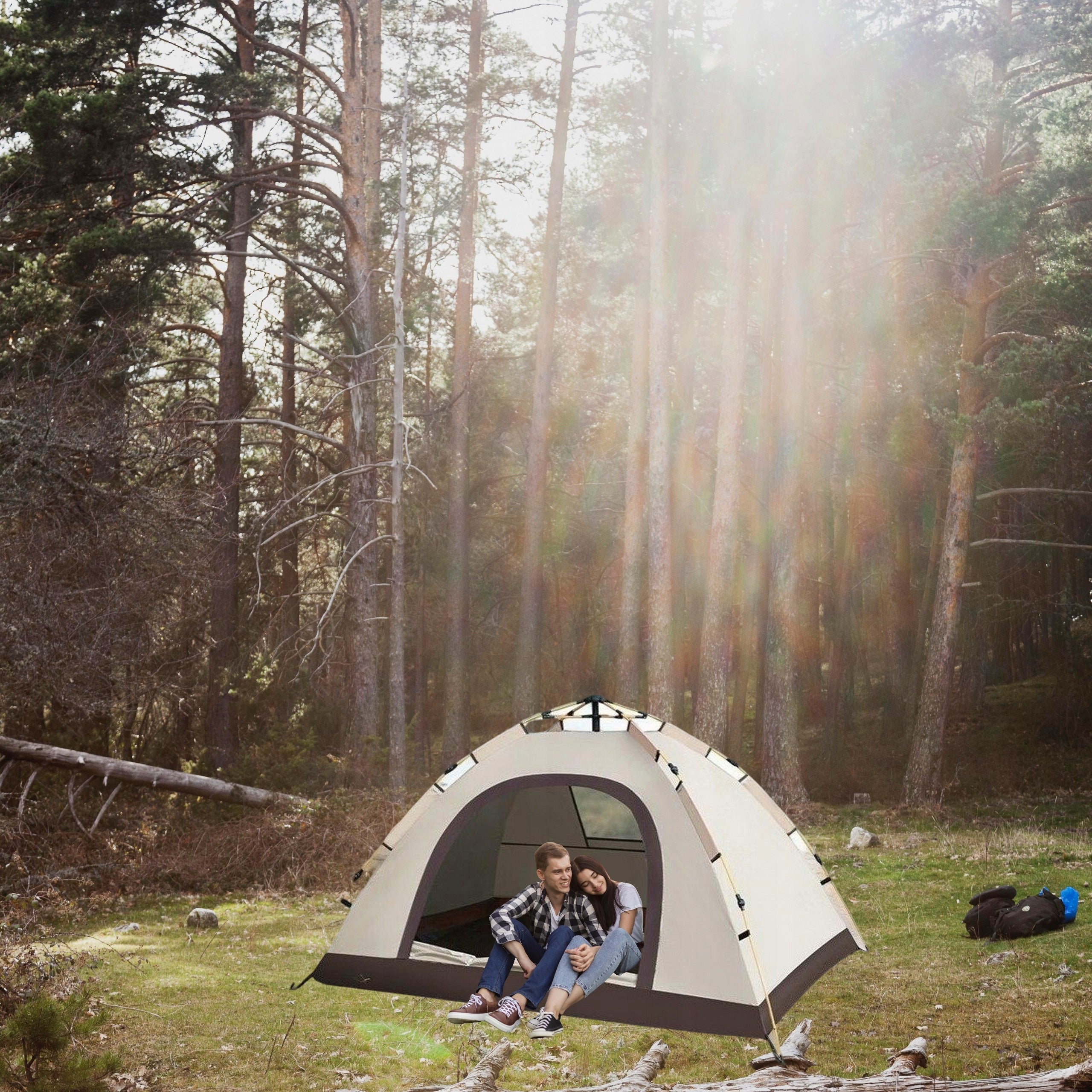 Tent 5-person tourist automatic window waterproof camping 200x200cm Model Namiot TURYSTYCZNY  Z OKNAMI