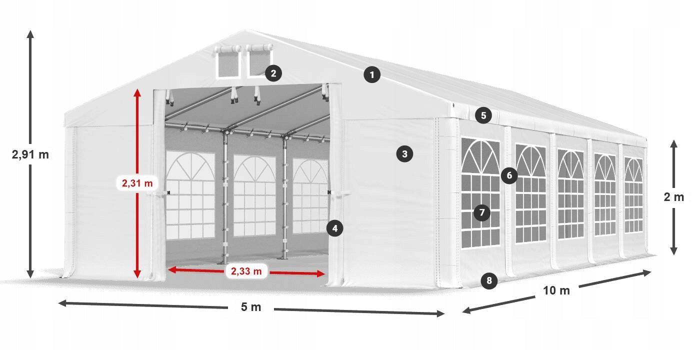 Tent 5x10 garden party DAS 560 S VARIOUS COLORS Manufacturer Das Company