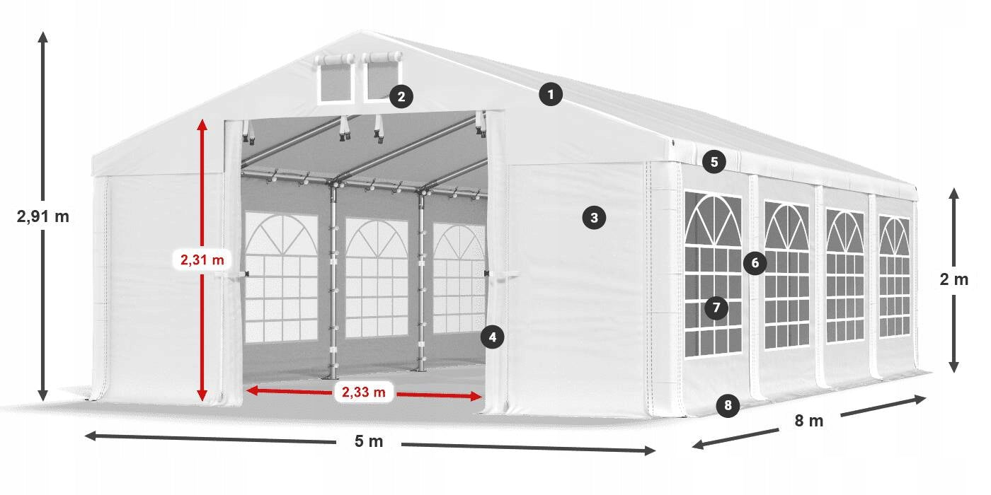 Tent 5x8 Party Garden 5x8 DAS 560 S VARIOUS COLORS Manufacturer Das Company