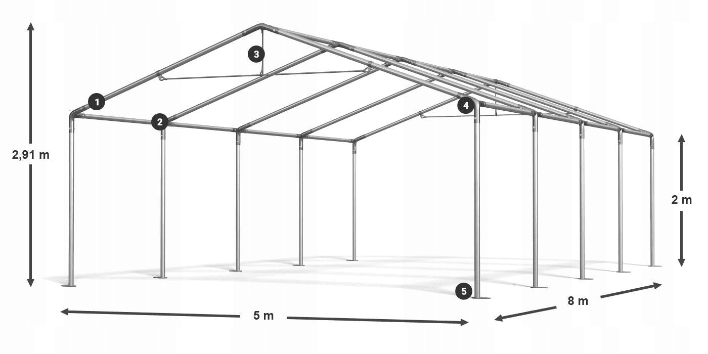 Tent 5x8 Party Warehouse DAS 240 S Width 5 m