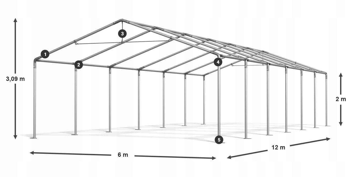Tent 6x12 Party Commercial DAS 240 S Width 6 m