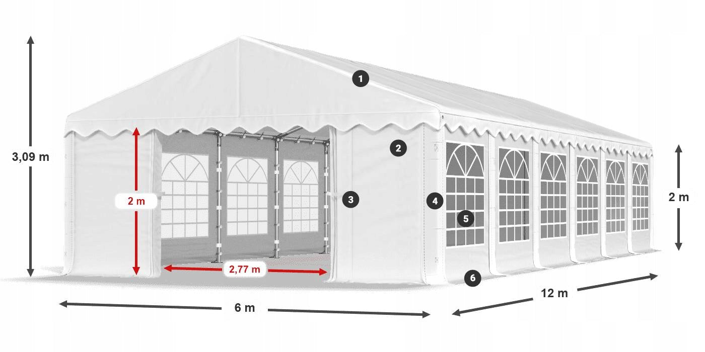 Tent 6x12 Party Garden DAS 240 S VARIOUS COLORS + FREEBIE GATE Manufacturer Das Company