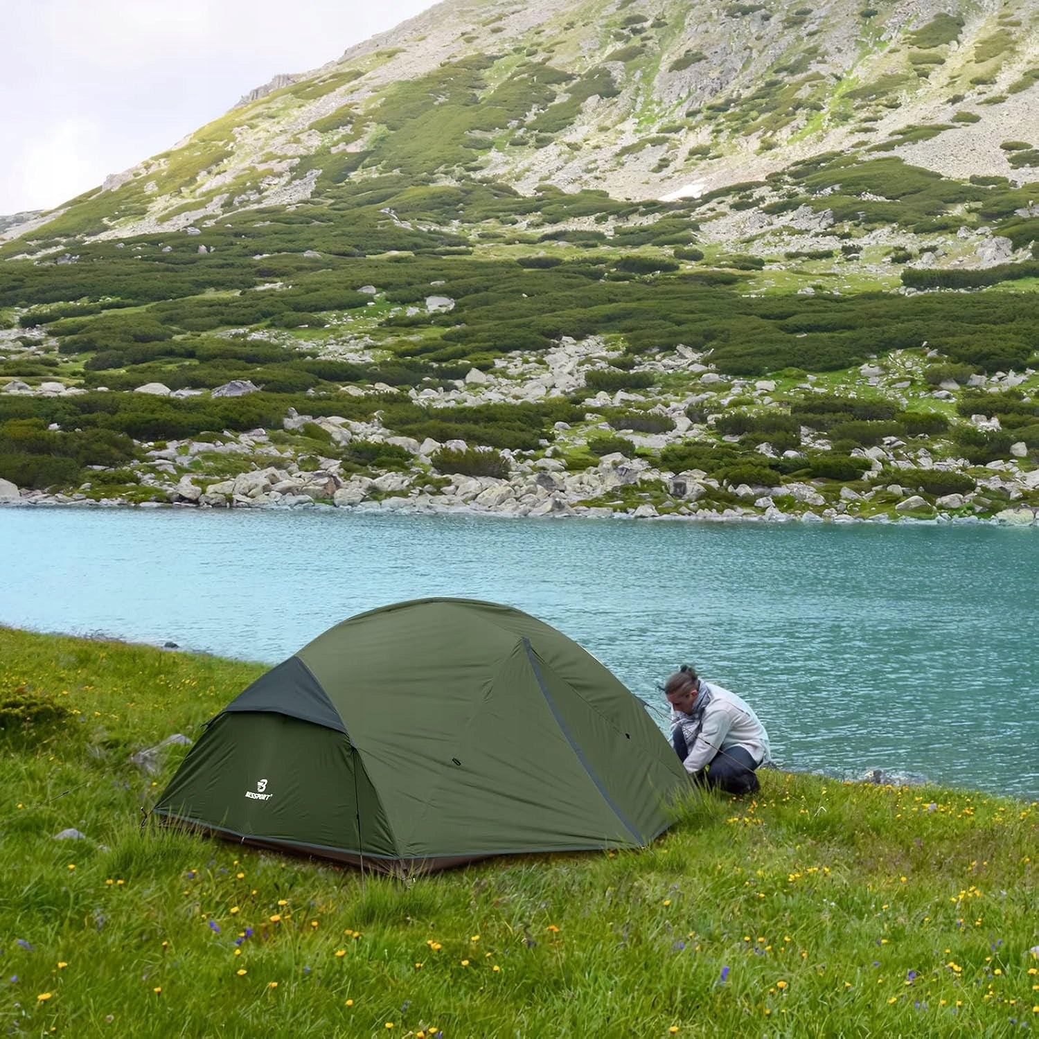 Tent Bessport Basic-3P 2-3 Personal Waterproof Multi-Season Green EAN (GTIN) 0680727794712