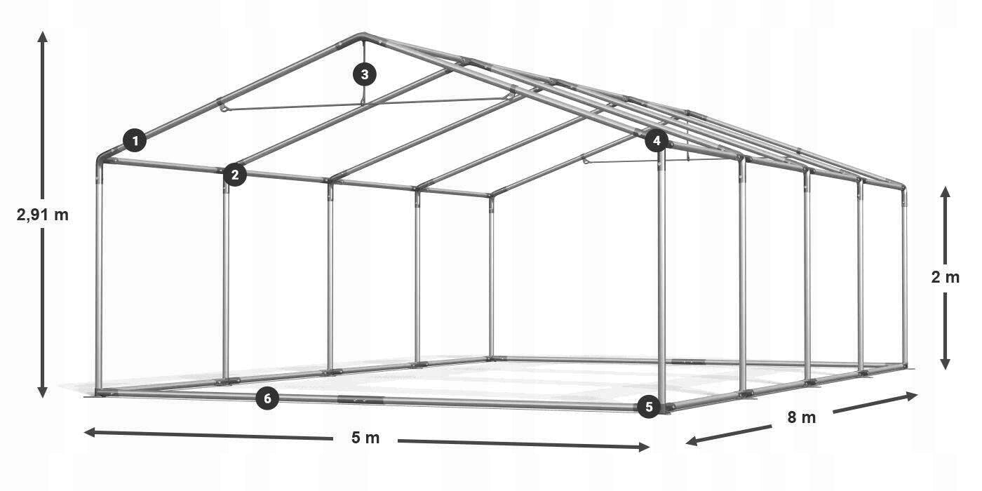 Tent Commercial Pavilion 5x8m Summer DAS 240 SF Length 8 m
