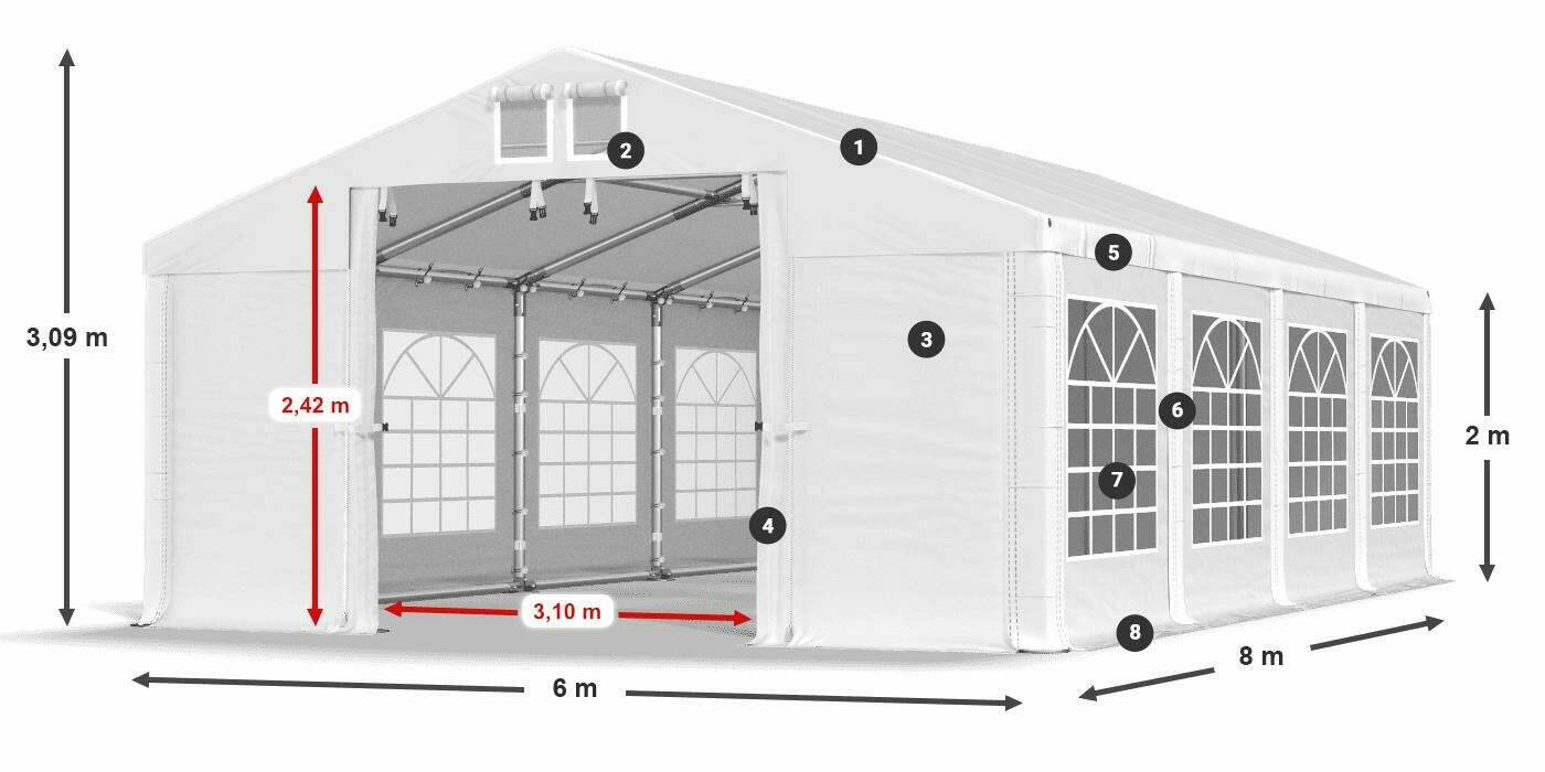 Tent Commercial Pavilion 6x8m Winter DAS 560 W Type tent