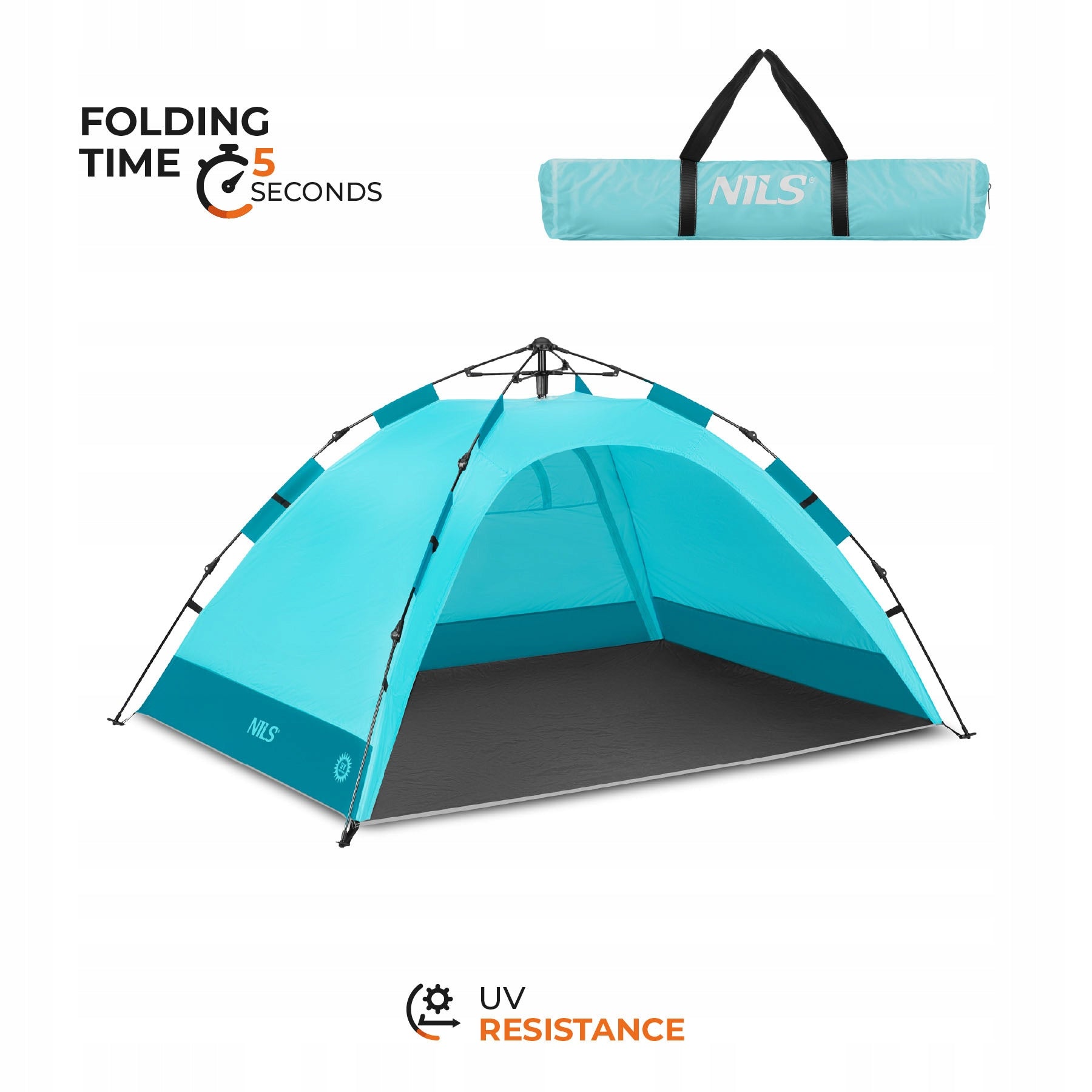 Tent Folding Automatically for beach camping 2 entrances 200x145x115cm NILS Manufacturer code 15-04-007