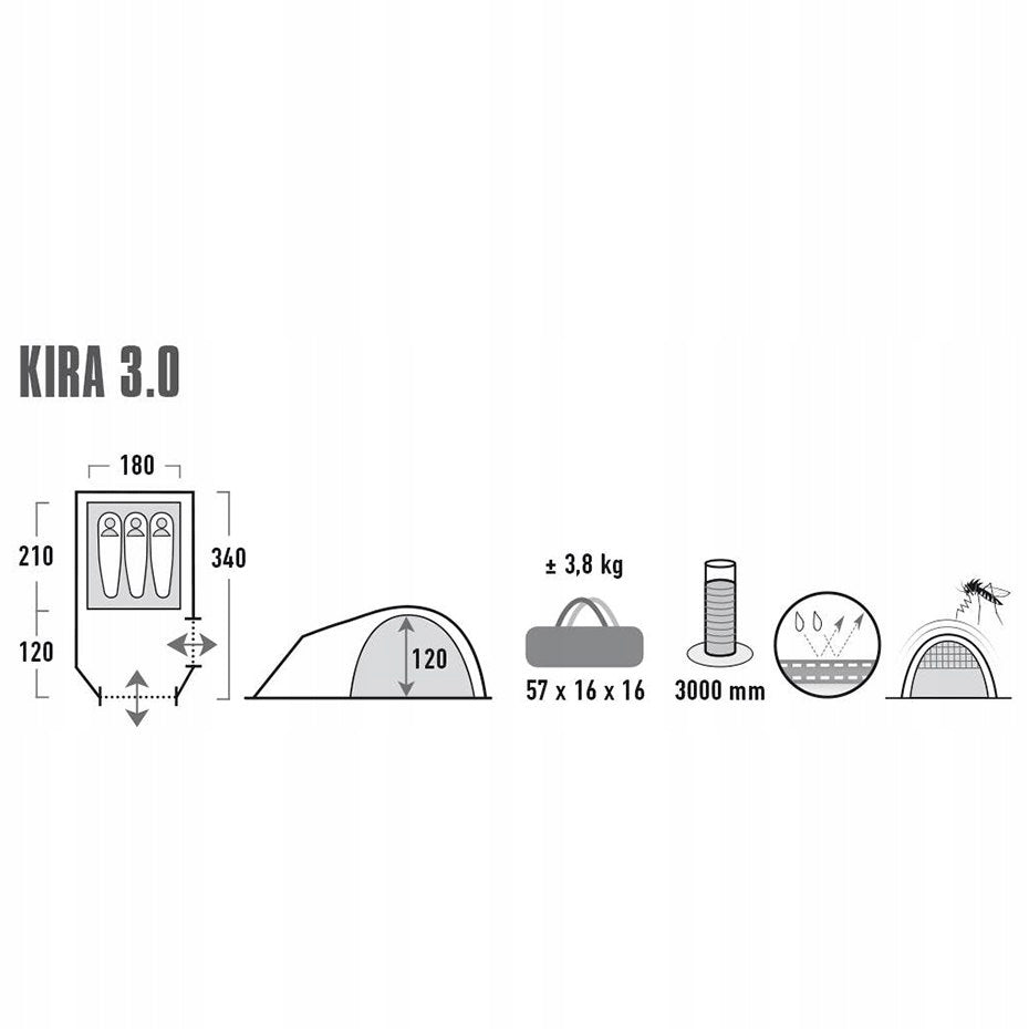 Tent High Peak Kira 3 light grey Brand High Peak