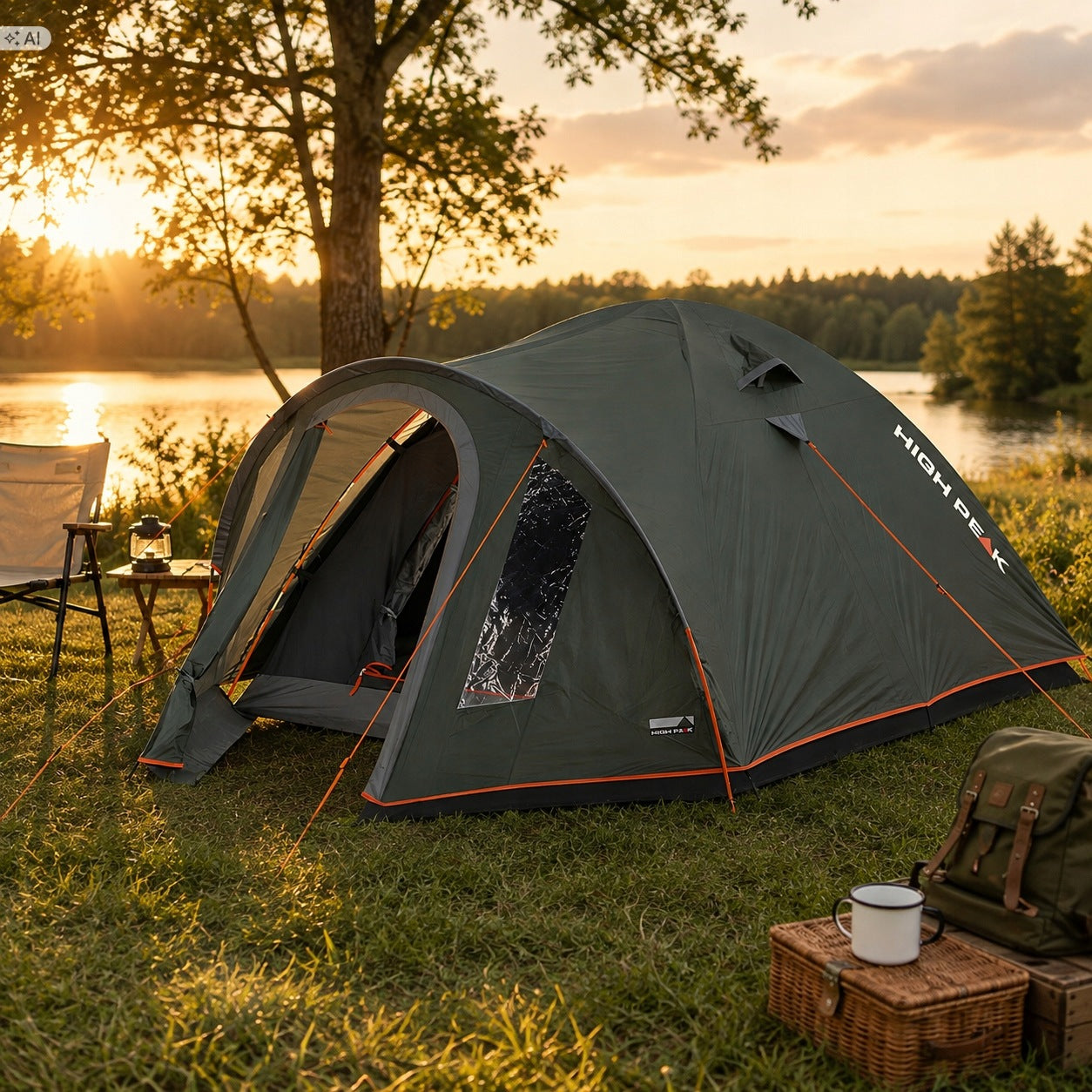 Tent High Peak Nevada 3.1 3-person | Green, UV 80, Waterproof 3000 mm