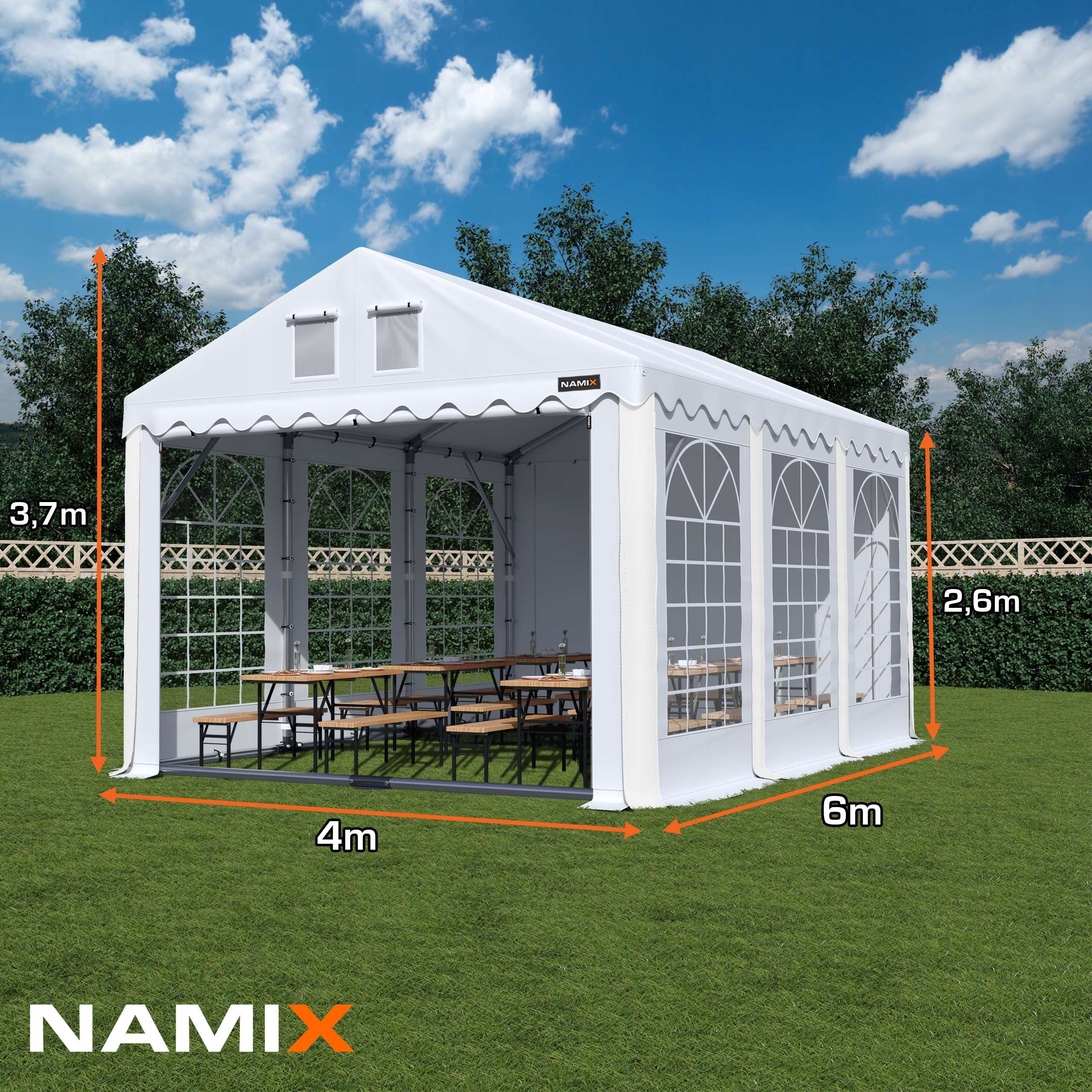 Tent PRESTIGE 4x6 [2,6m] party VARIOUS COLORS EAN (GTIN) 5902468796653
