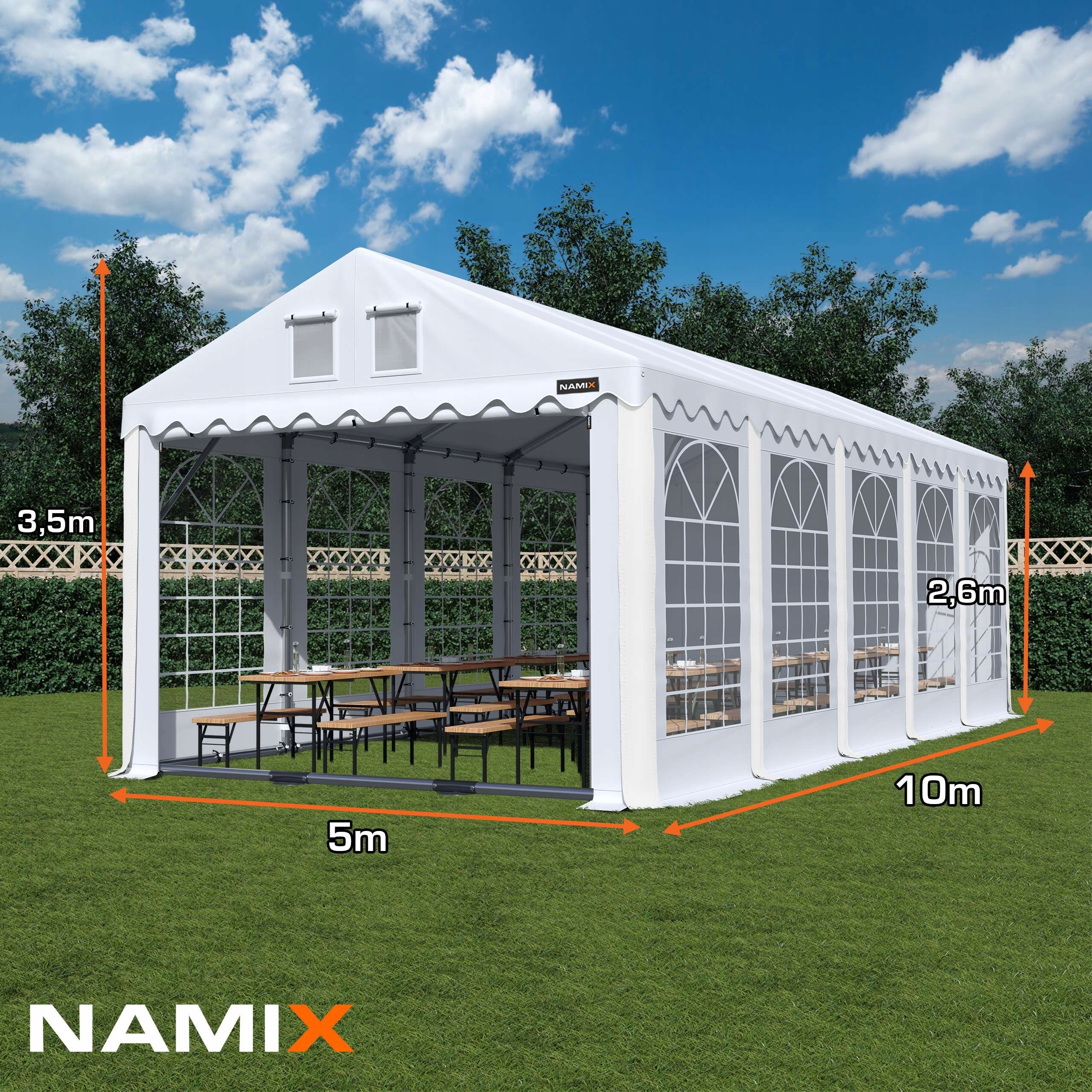 Tent PRESTIGE 5x10 [2,6m] party VARIOUS COLORS Manufacturer NAMIX