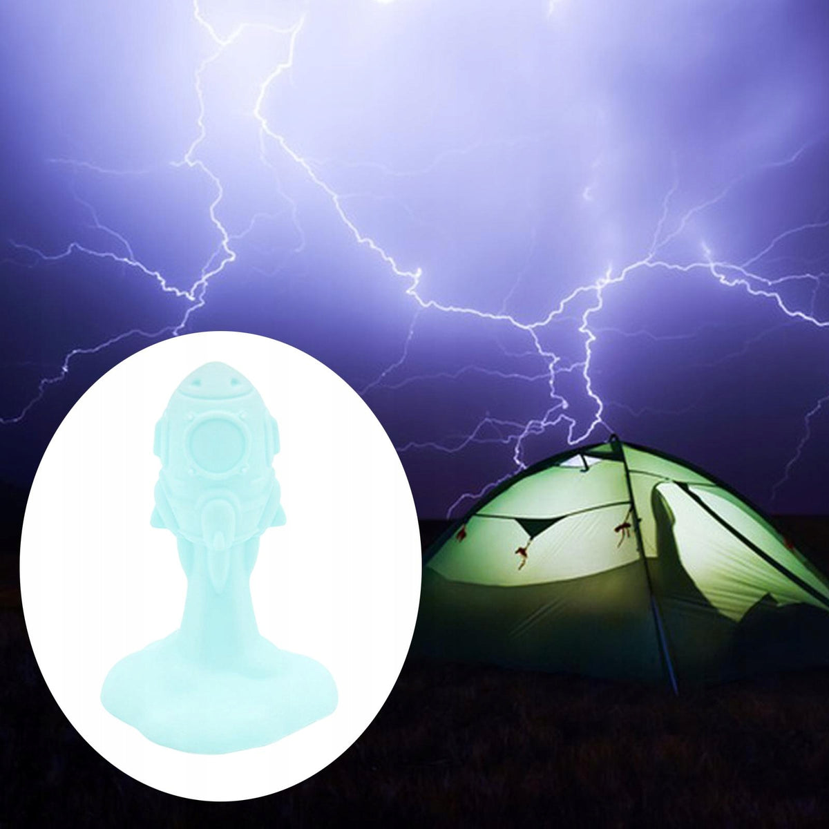 Tent Pole Lightning Protection Cap Protective for Fishing Hiking Mint Blue