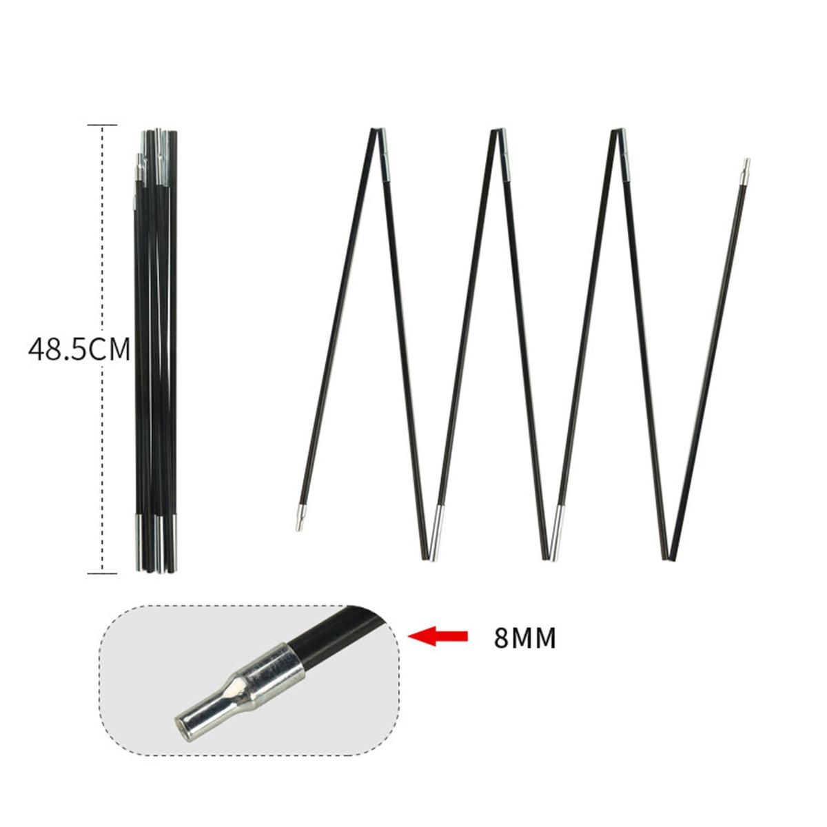 Tent Poles Replacement Lightweight Outdoor Tent Repair 3.2m Single Person Packaging status original