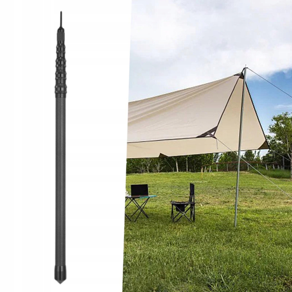 Tent Rod 67cm to 300cm Carbon Fiber Replacement Adjustable Portable Support