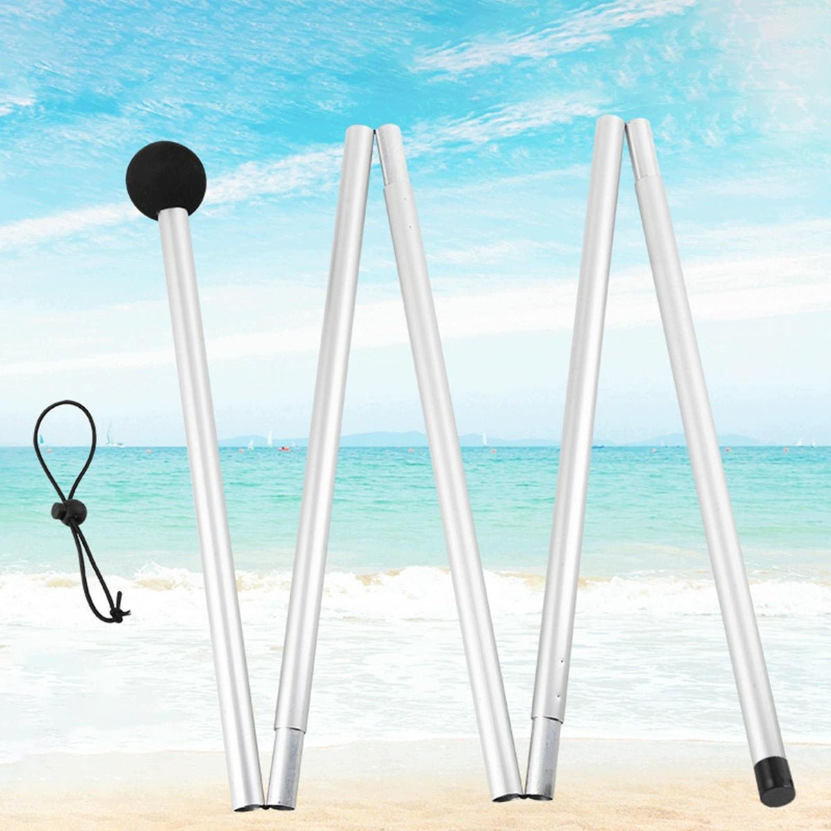 Tent Rods Tarp Pole for Canopy Aluminum Alloy Canopy Poles 2M flat tip