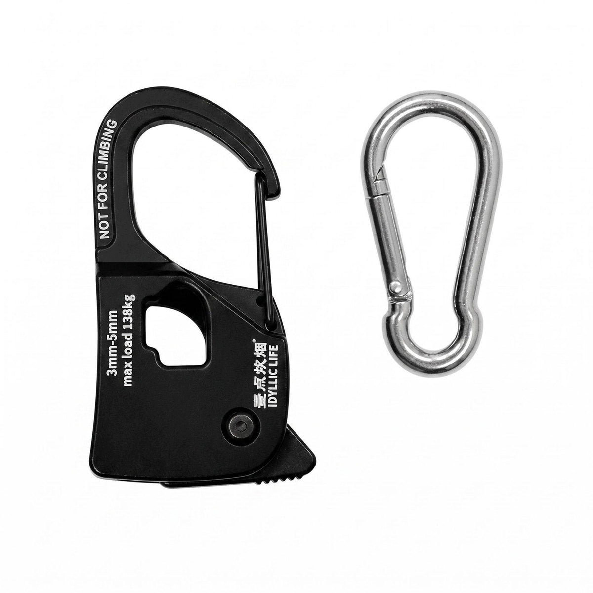 Tent Rope Fastener Lightweight Self locking Pulley Adjuster W Ss Hook a