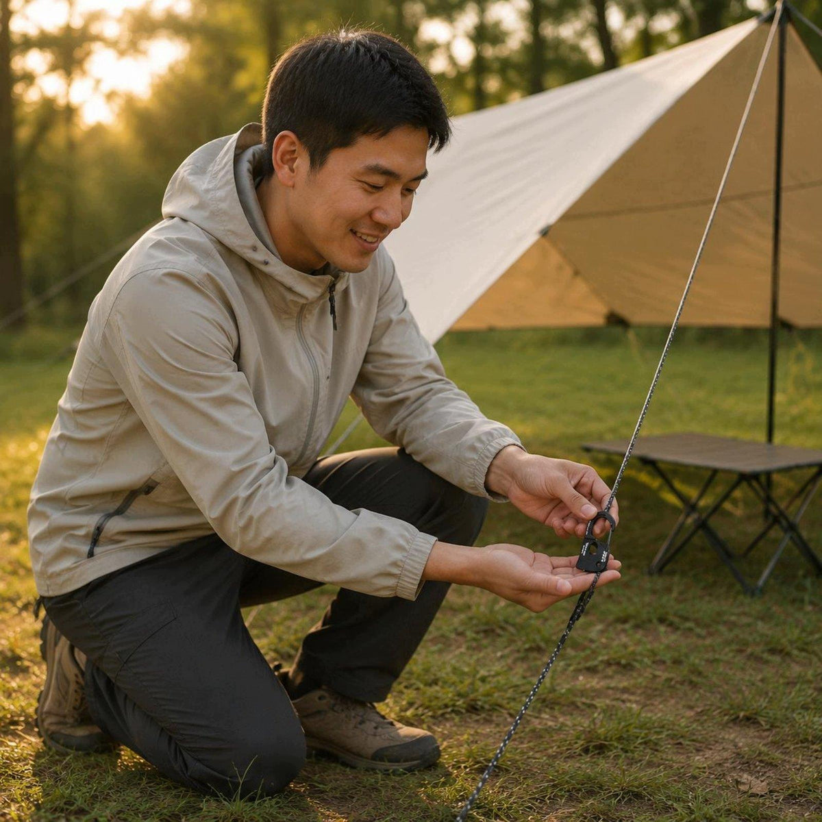 Tent Rope Fastener Lightweight Self locking Pulley Tensioner Adjuster Manufacturer code 12866088310