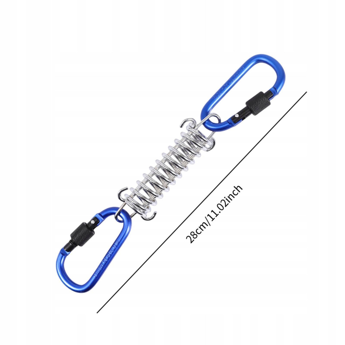 Tent Spring Buckle Heavy Duty Carabiner Clips Tightener Tent Rope Blue Packaging status original