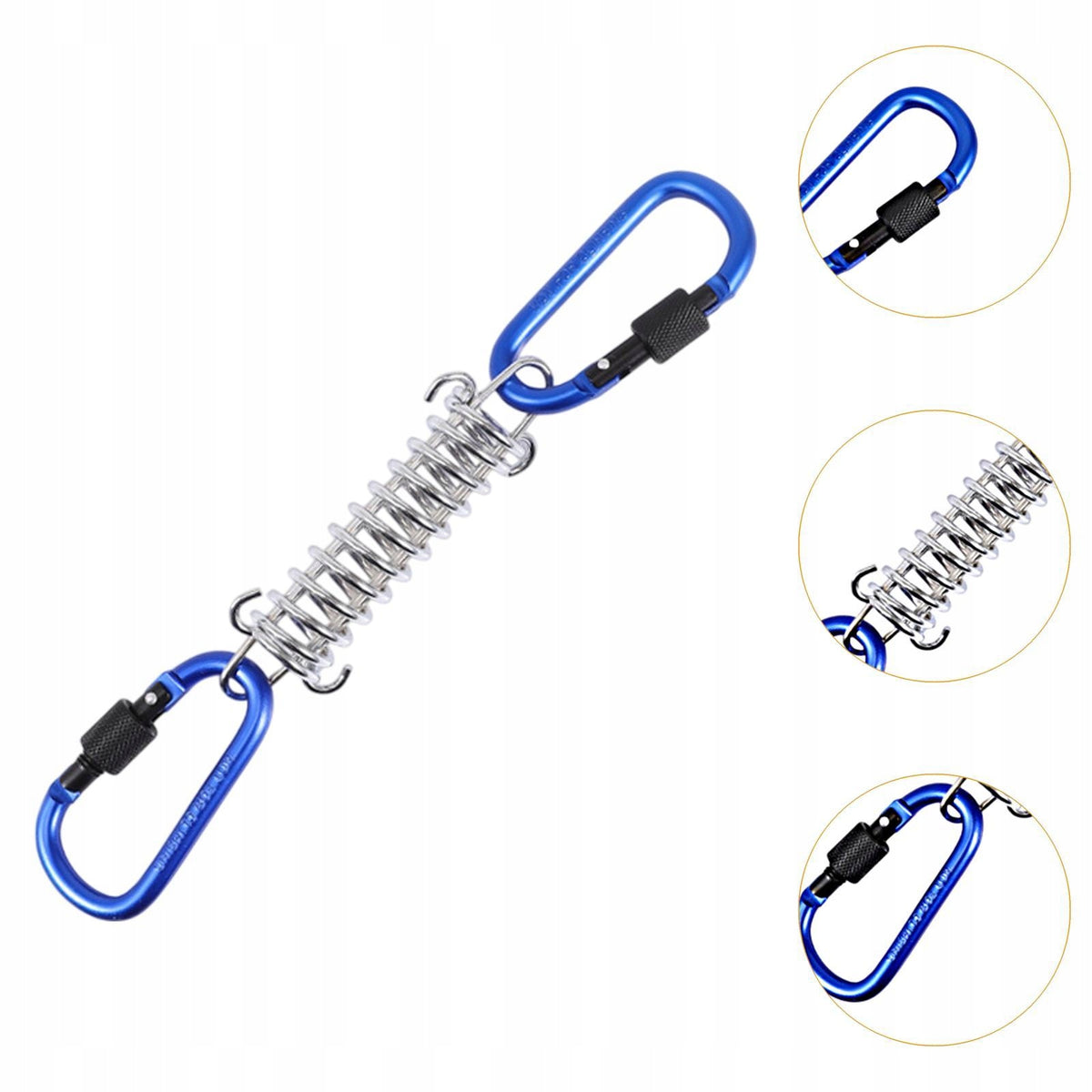 Tent Spring Buckle Heavy Duty Windproof Carabiner Clips Awning Fixed Blue Packaging status original
