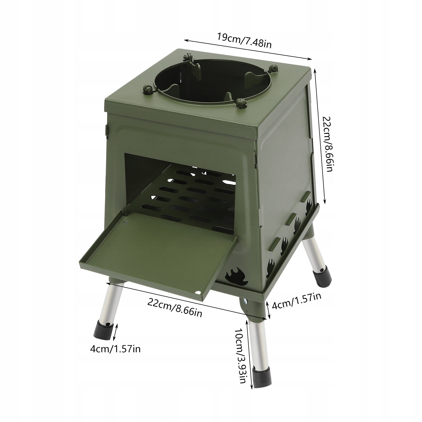 Tent Stove Green Portable Wood Oven for Camping,Outdoor,Tent Heating Packaging status original