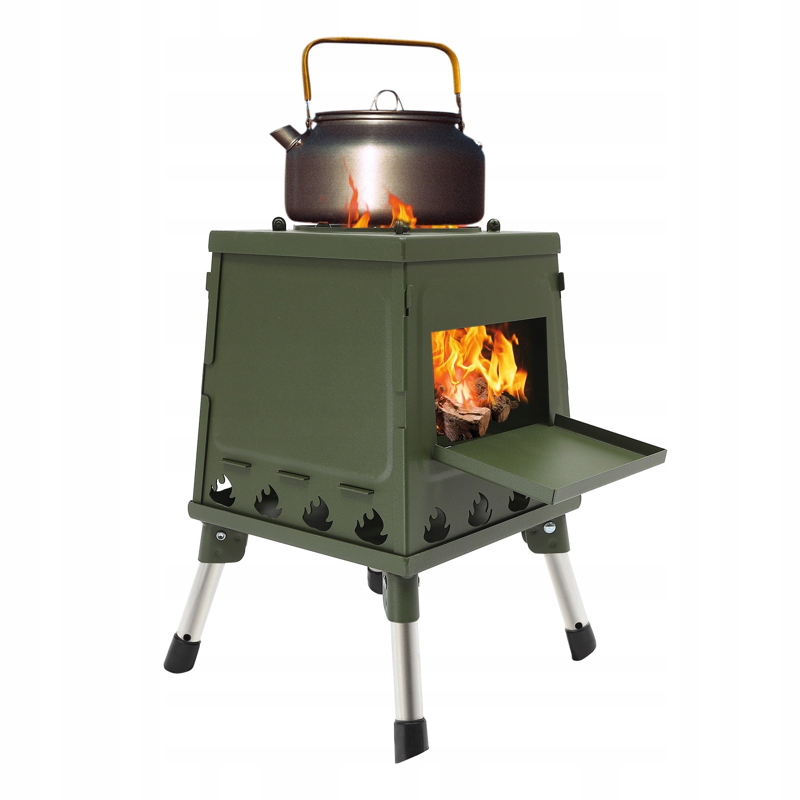 Tent Stove Green Portable Wood Oven for Camping,Outdoor,Tent Heating