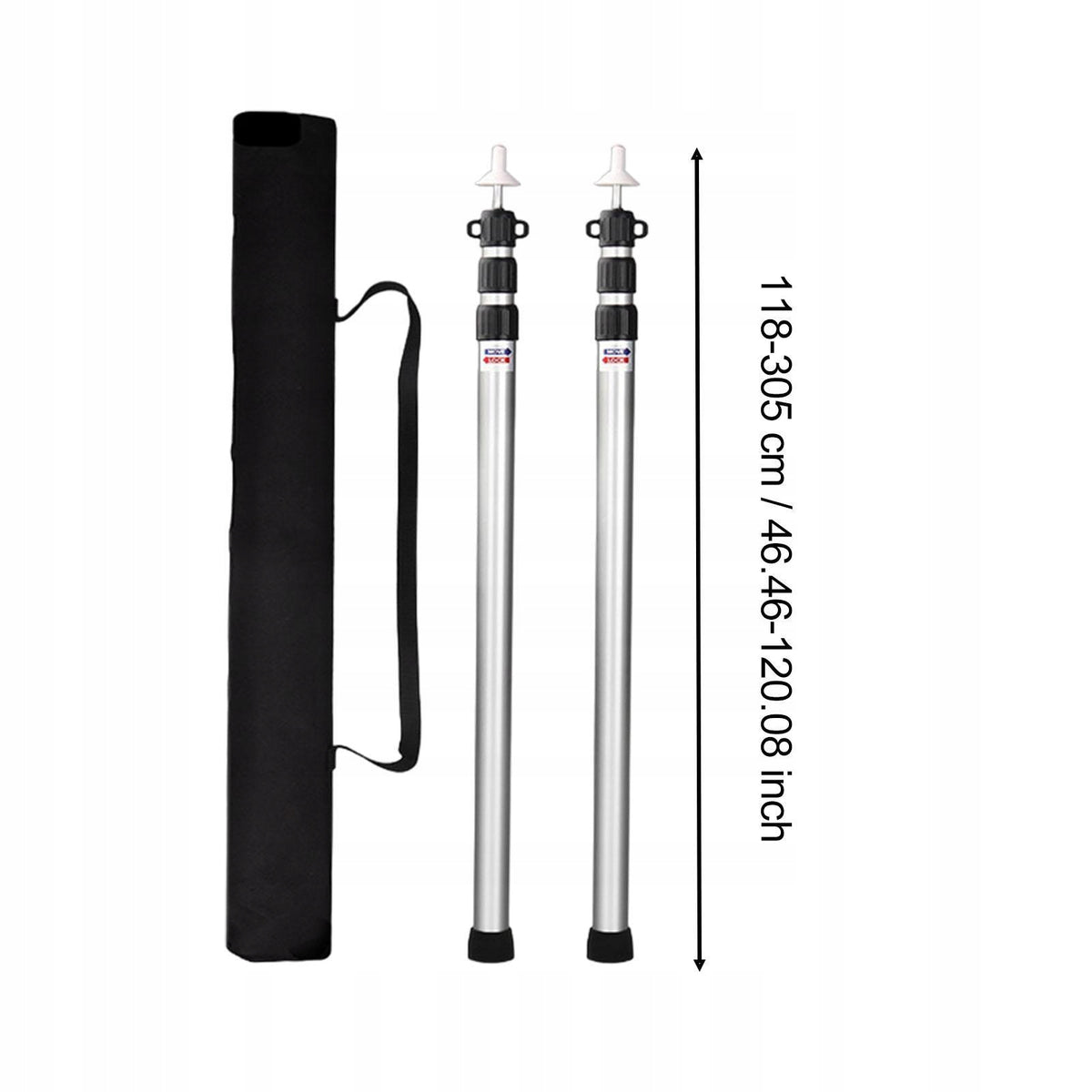 Tent Tarp Poles Set Adjustable Replacement Multifunctional Heavy silver 3m Manufacturer code 02566061254