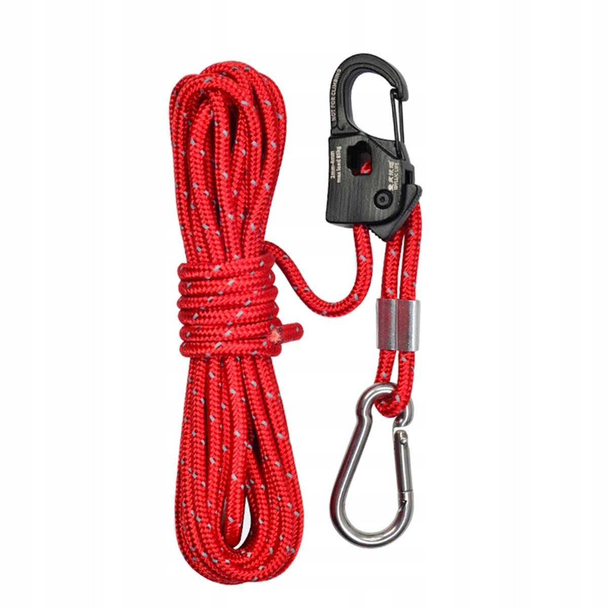 Tent Wind Rope Adjustable Pulley Ratchet Rope Hanger Durable Nylon Red