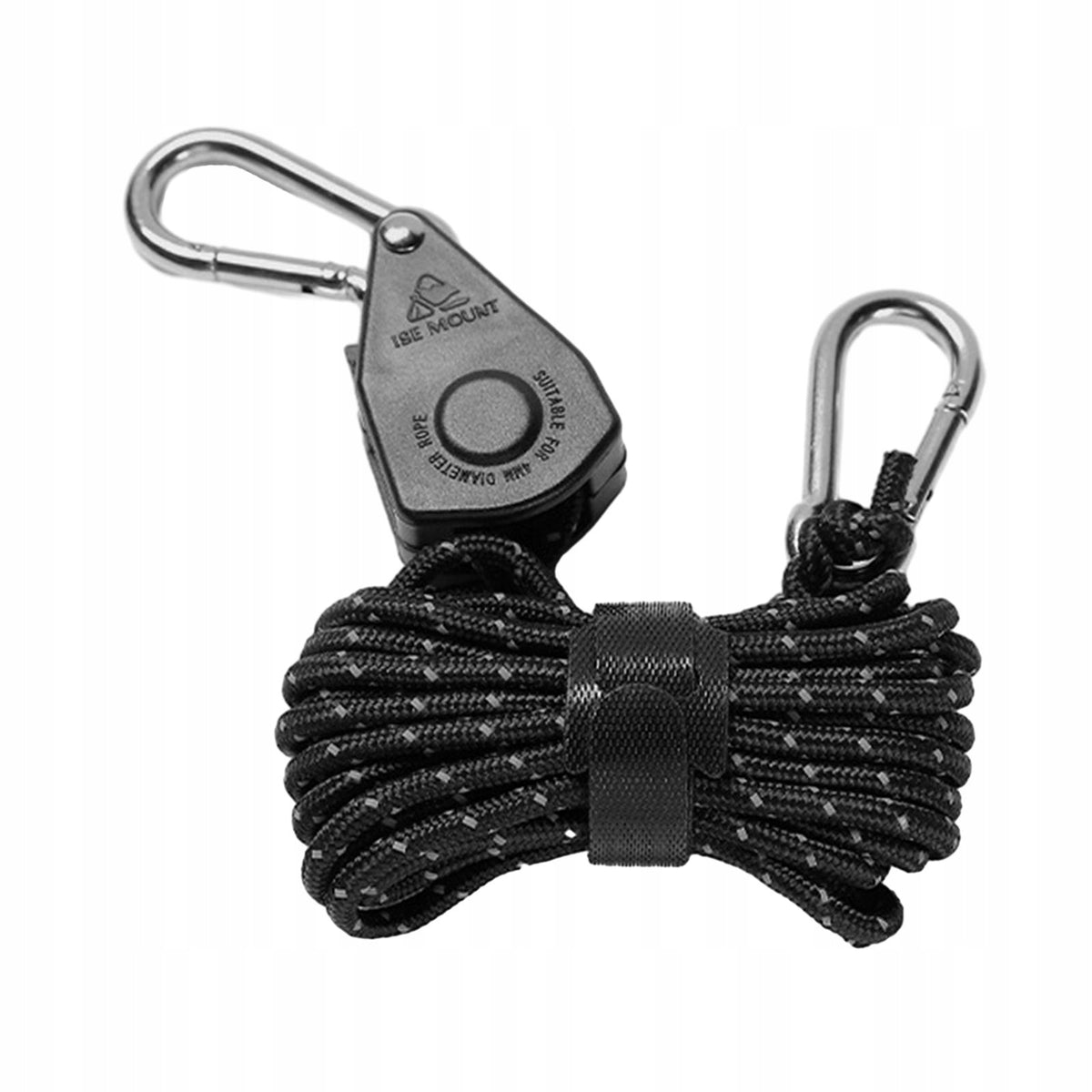 Tent Wind Rope Pulley Ratchet Rope Hanger Adjustable Reflective Black