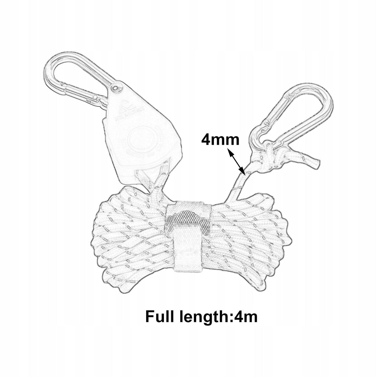Tent Wind Rope Pulley Ratchet Rope Hanger Adjustable Reflective Green Packaging status original