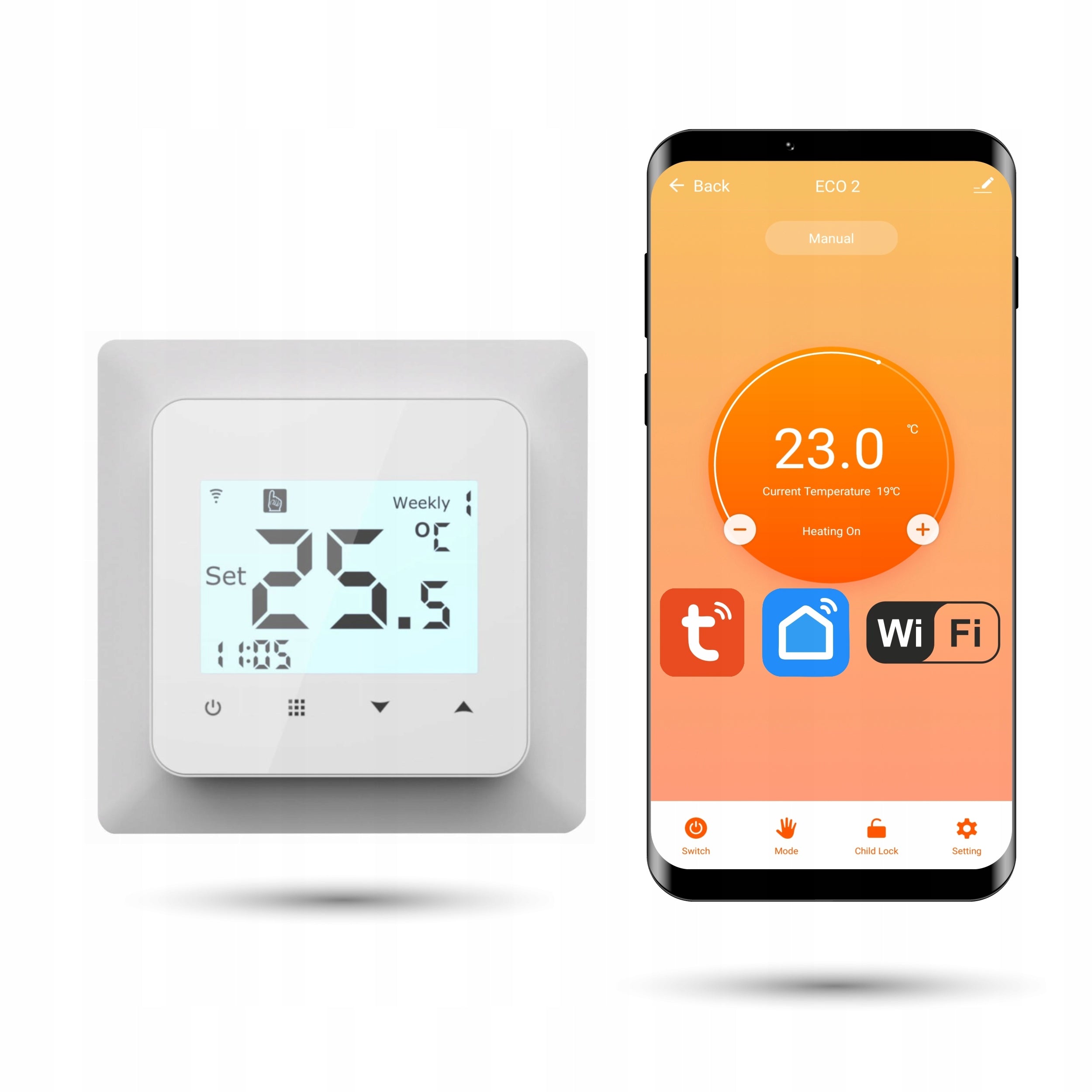 Raumthermostat Tuya 3A, weiß 