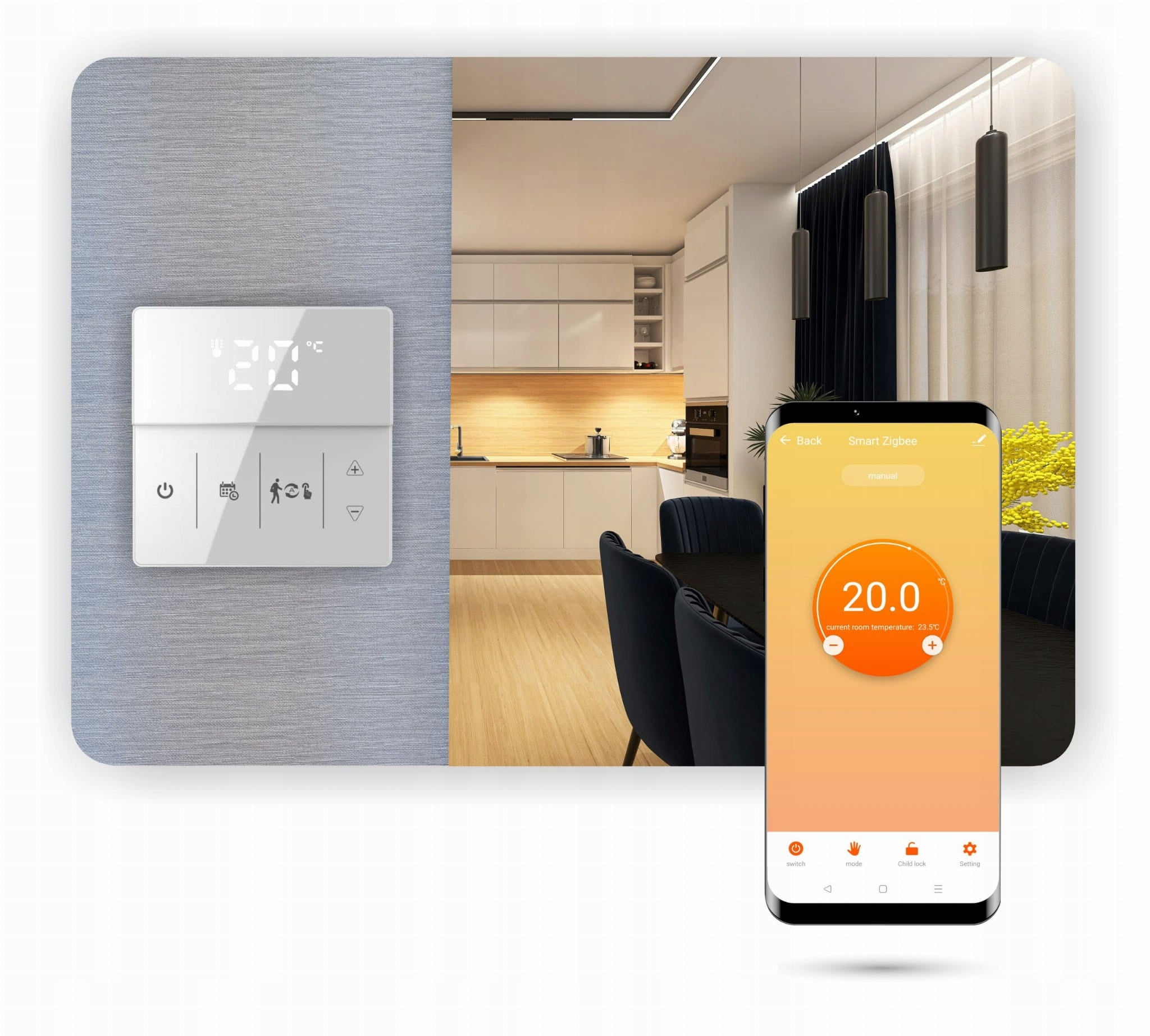 Raumthermostat Tuya 3A, weiß 