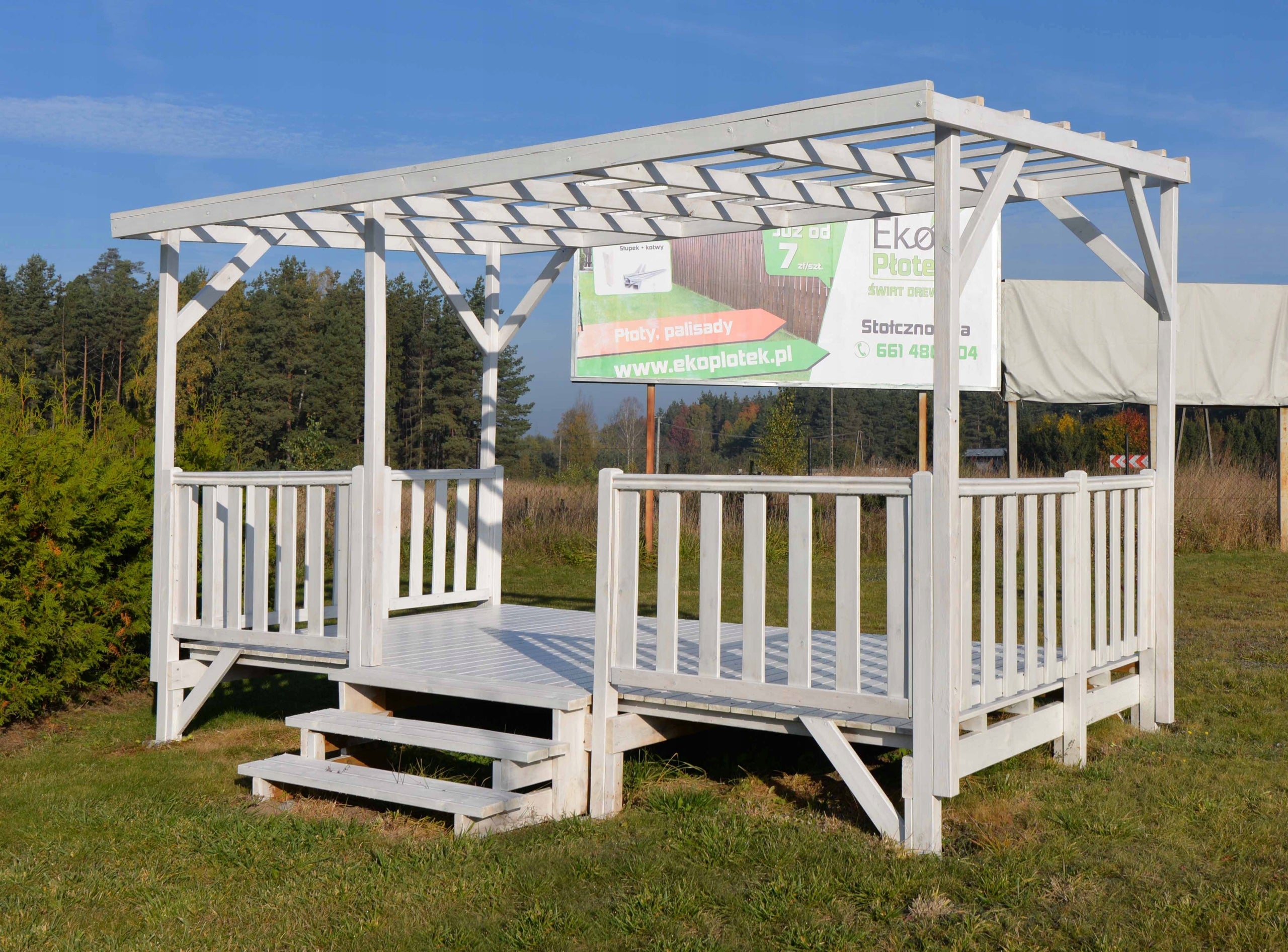 Terrace 12m2 for mobile home, Dutch cottage, English, camping, house, Length 4 m