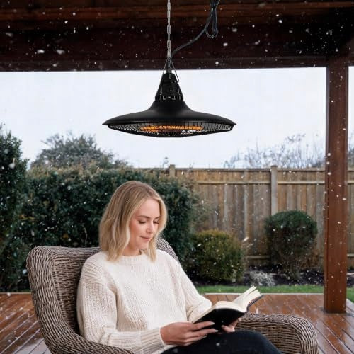 Terrace Heater 1500W Infrared, IP34, Black Packaging status original