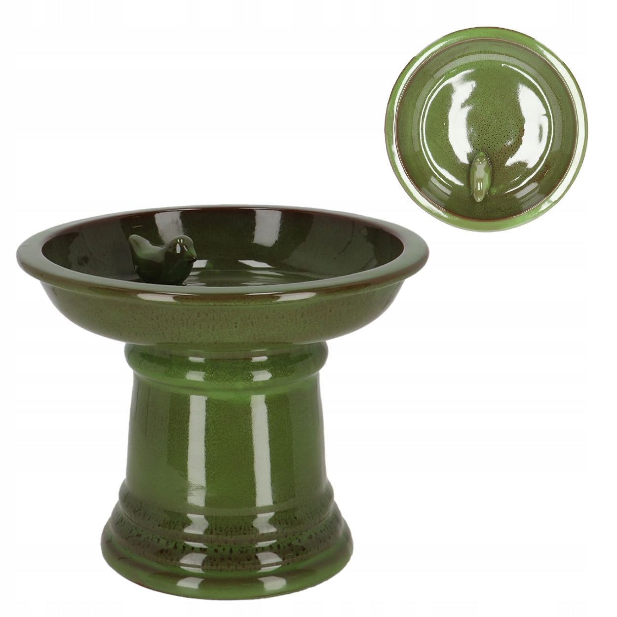 Terracotta Garden Drinker Ceramic Green Decorative Weight 3.6 kg