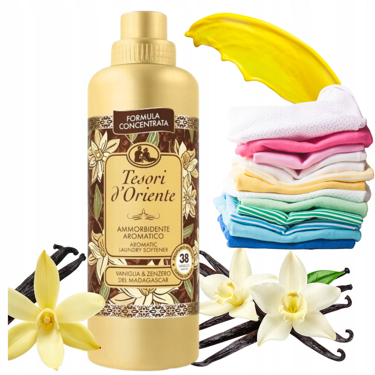 Tesori d'Oriente Vanilla Scent Wrapping Liquid with Ginger Note 760ml 38washes
