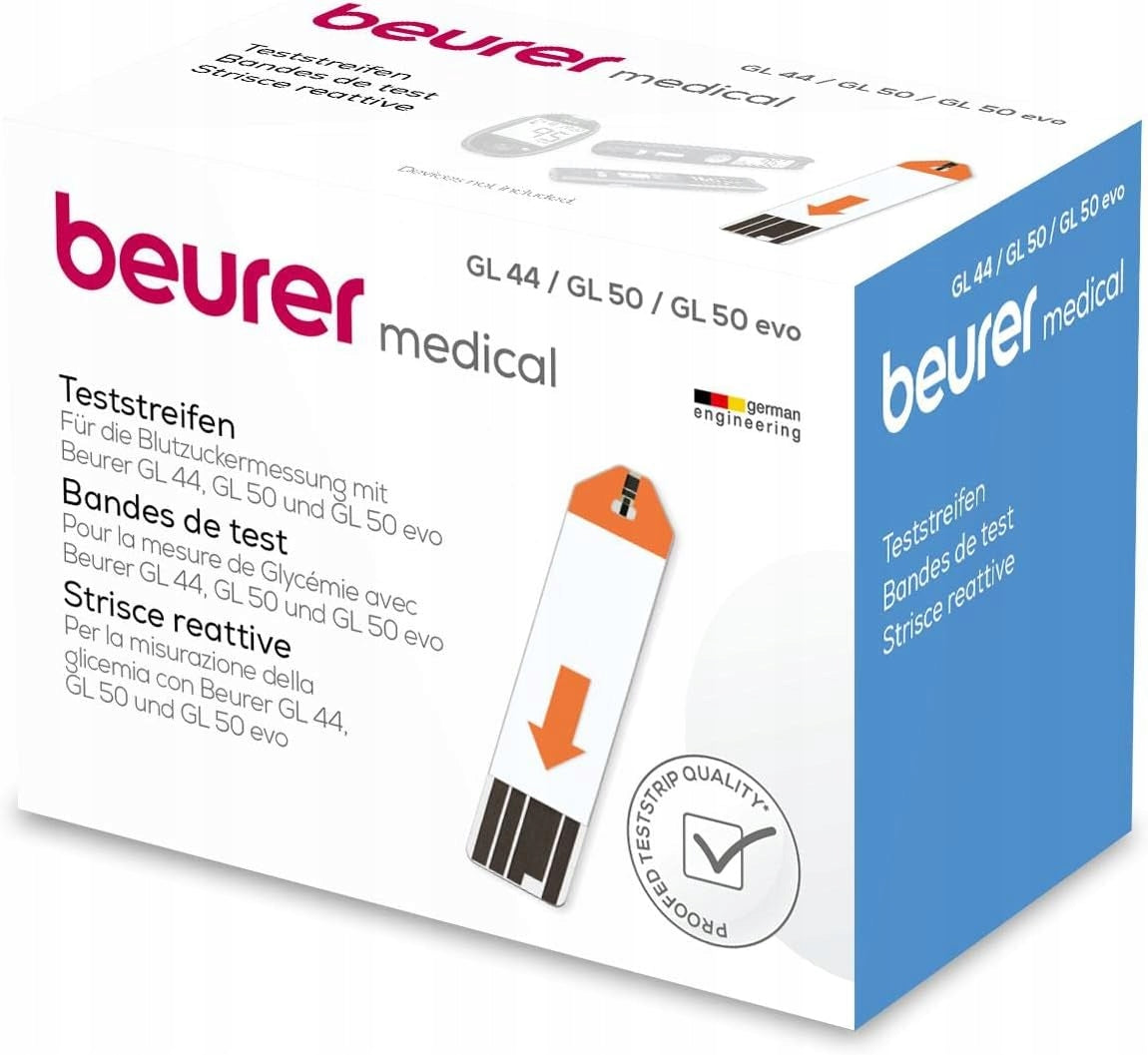 Test strips for Glucose Meter 50 pcs. Beurer GL44 GL50 Original Medical device no