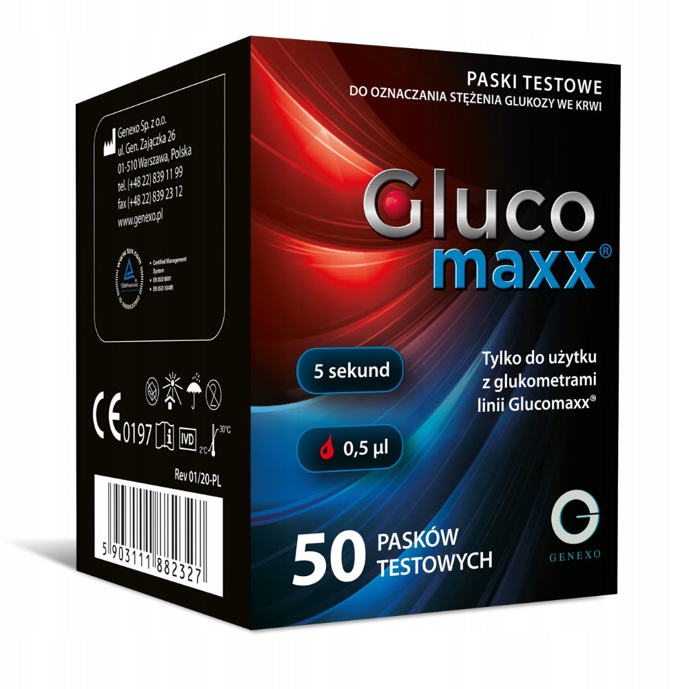 Test strips for glucose meter Glucomaxx 50 pieces - Measurement of glucose sugar